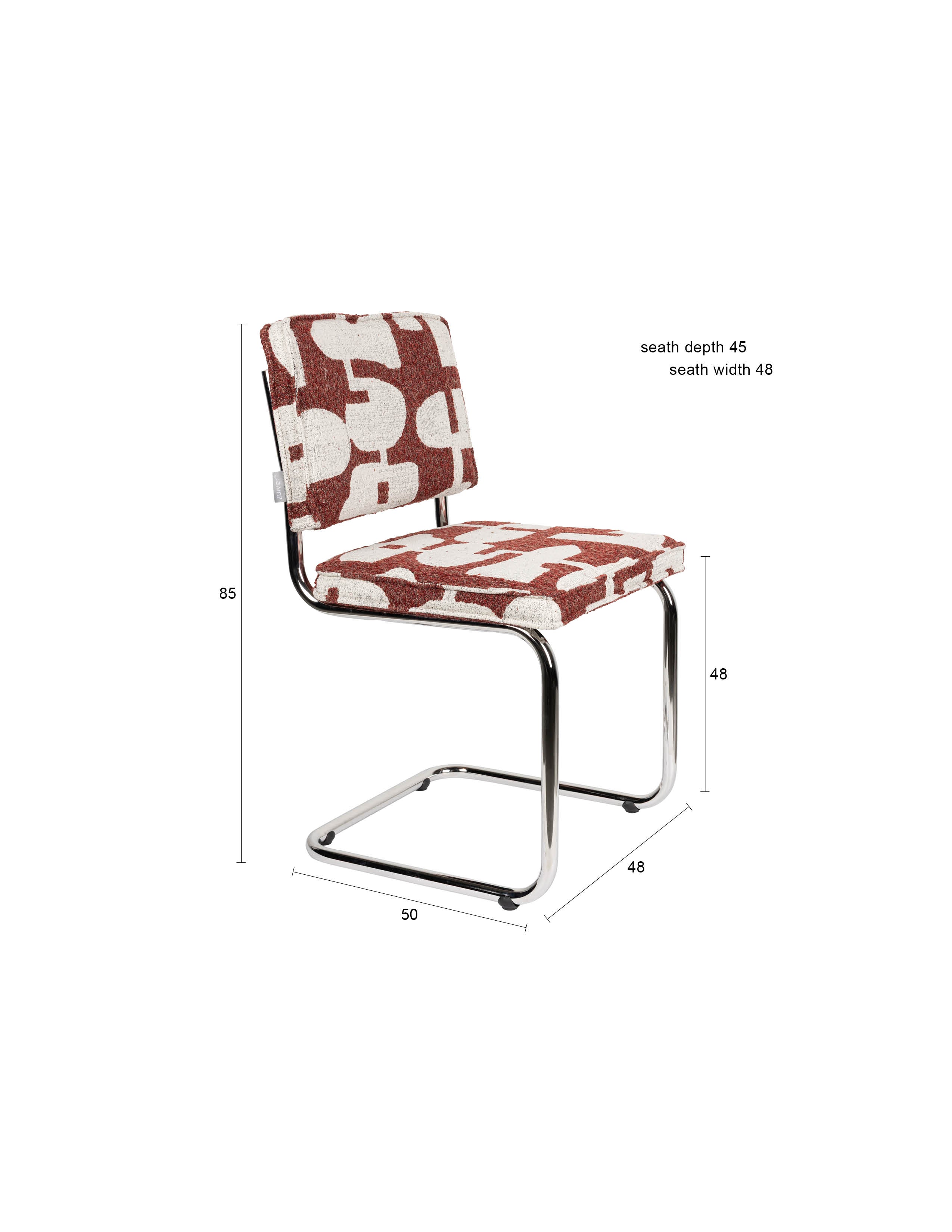 Stuhl Ridge in Rot präsentiert im Onlineshop von KAQTU Design AG. Stuhl ist von Zuiver