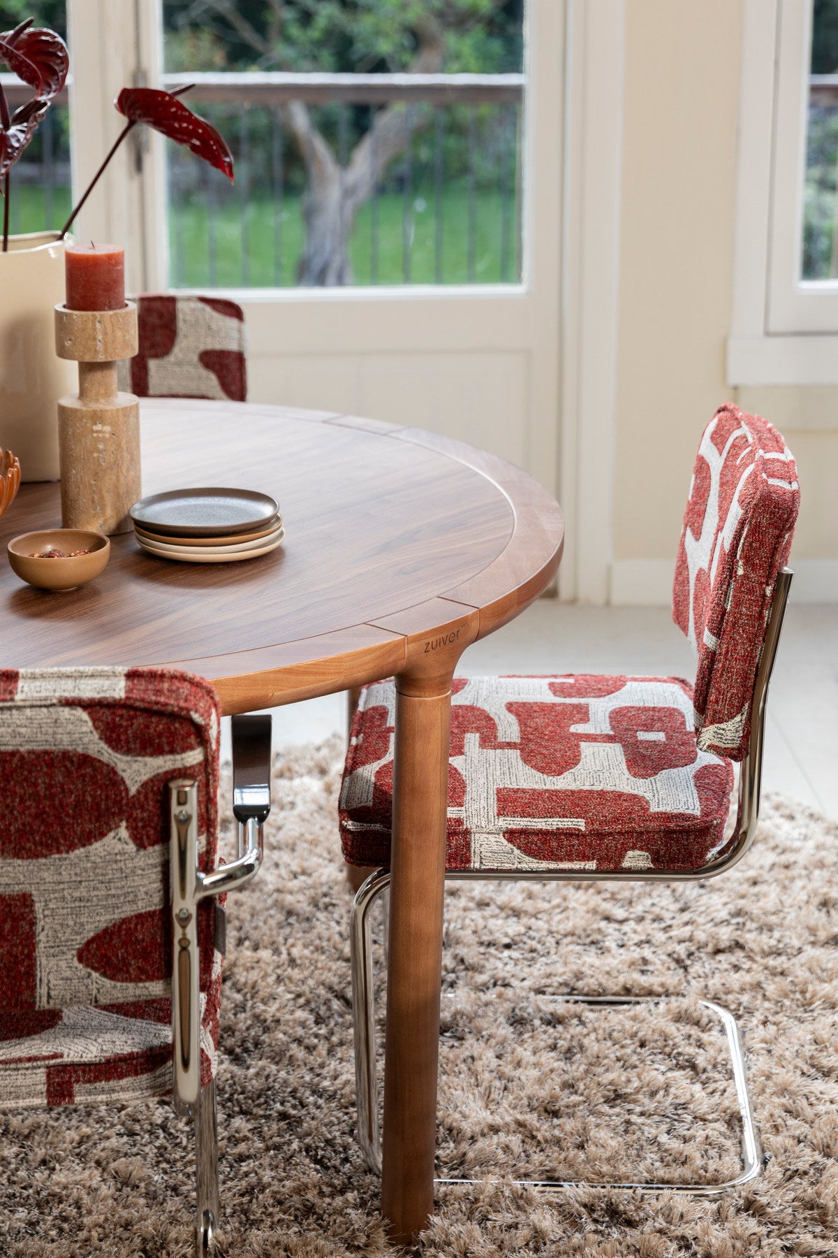 Stuhl Ridge in Deco Rot präsentiert im Onlineshop von KAQTU Design AG. Stuhl ist von Zuiver