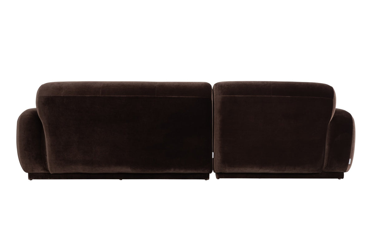 Braunes Ecksofa links Hazel von Zuiver mit Chaiselongue, Polyesterbezug und weicher Polsterung im modernen Design