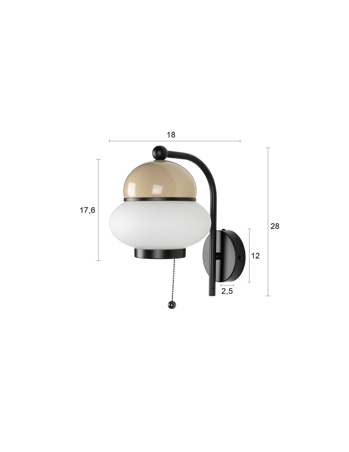 Wandleuchte Bumble in beige präsentiert im Onlineshop von KAQTU Design AG. Wandleuchte ist von Zuiver