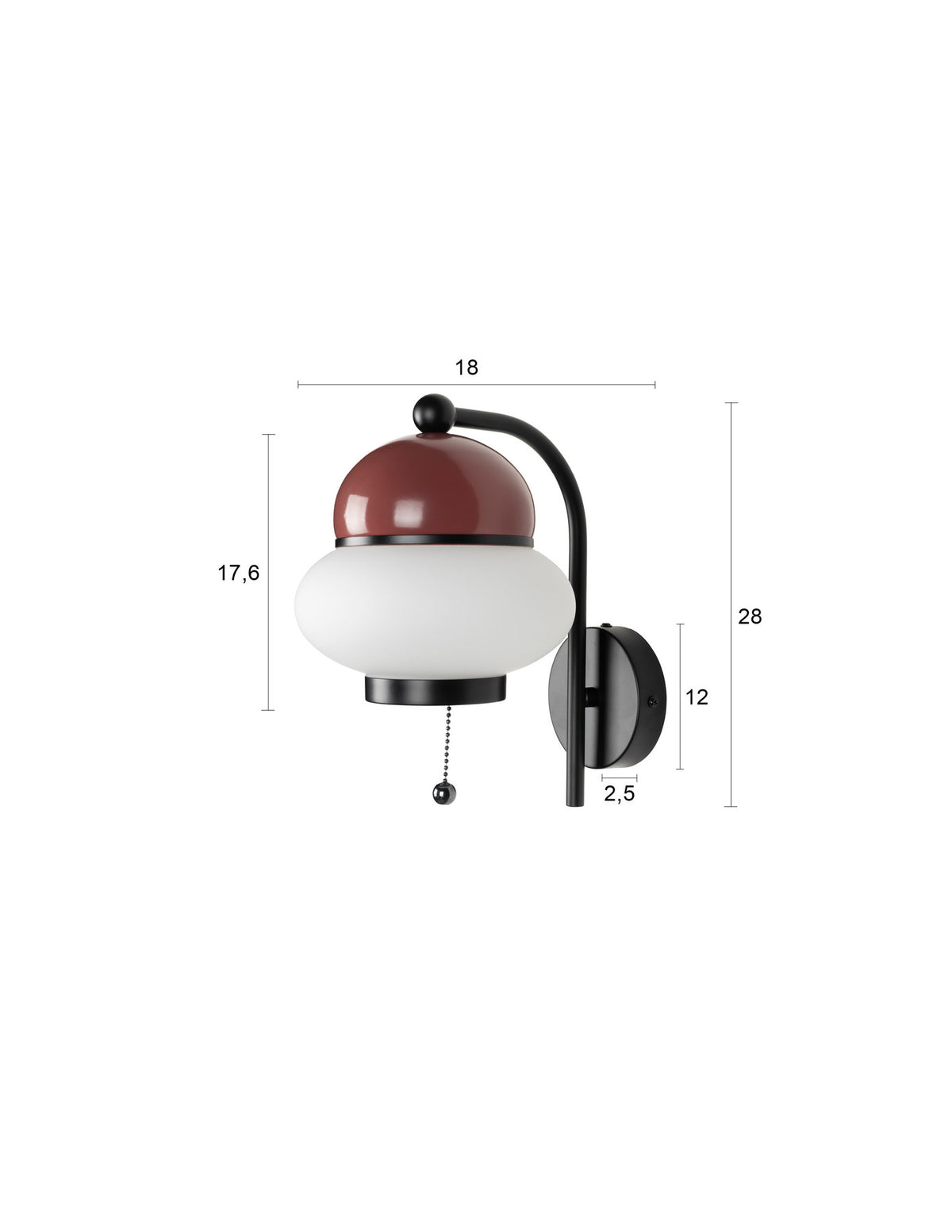 Wandleuchte Bumble in Rot präsentiert im Onlineshop von KAQTU Design AG. Wandleuchte ist von Zuiver