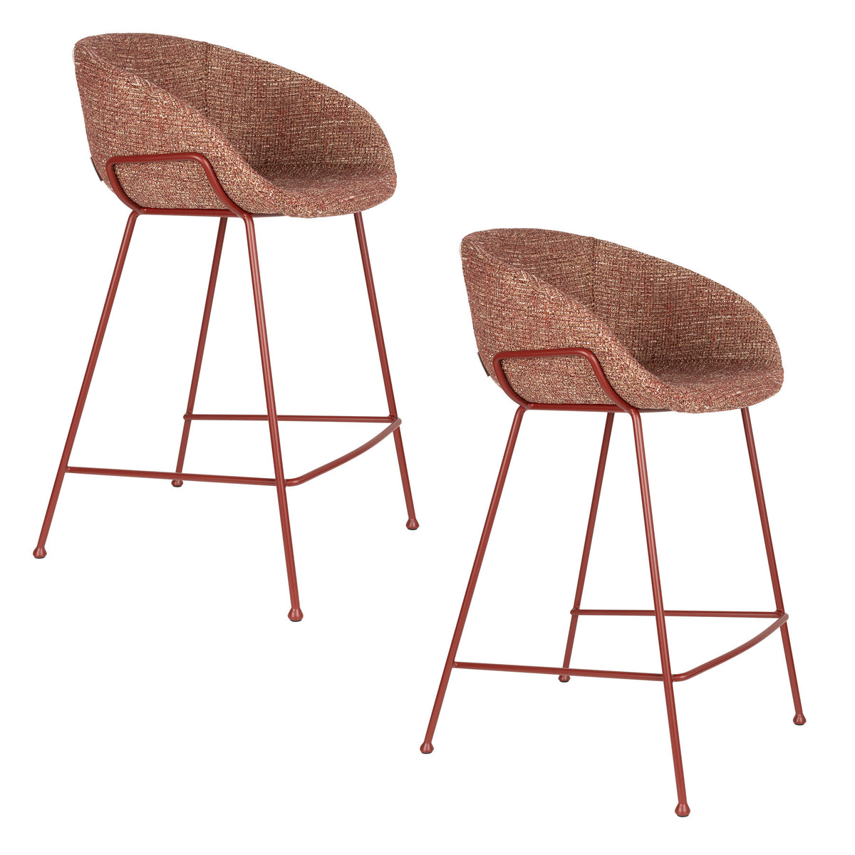 Barhocker Feston in Rot präsentiert im Onlineshop von KAQTU Design AG. Barstuhl ist von Zuiver