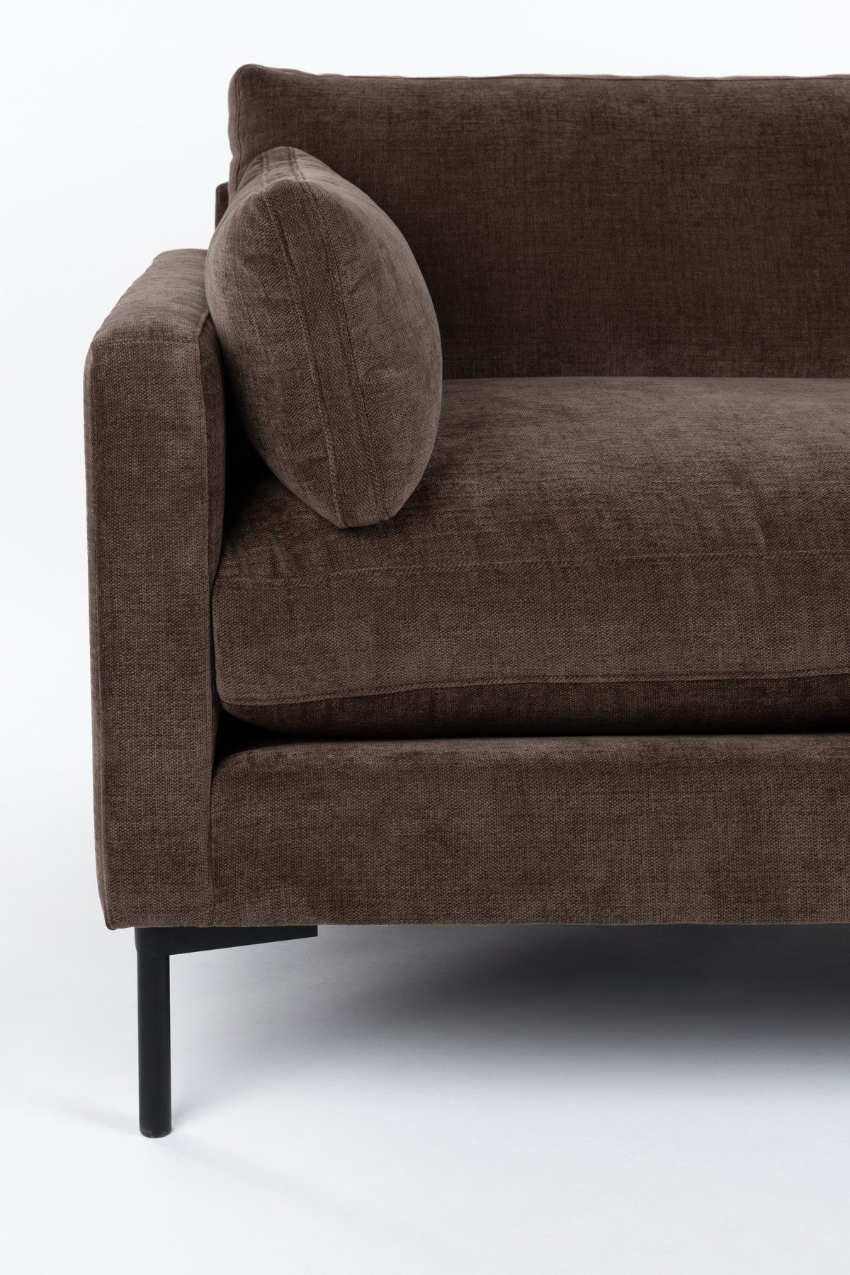 Dunkelbraunes gepolstertes 5er Sofa Summer von Zuiver mit Sitzfläche aus Acetat und Polyester sowie PU-Schaum-Polsterung, viersitzige Form.