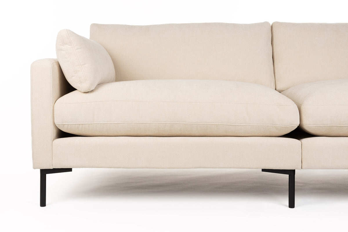 Beiges 5er Sofa Summer 7-Seater von Zuiver mit gepolsterten Kissen, Bezug aus Acetat und Polyester, PU-Schaum-Füllung, für den Innenbereich.
