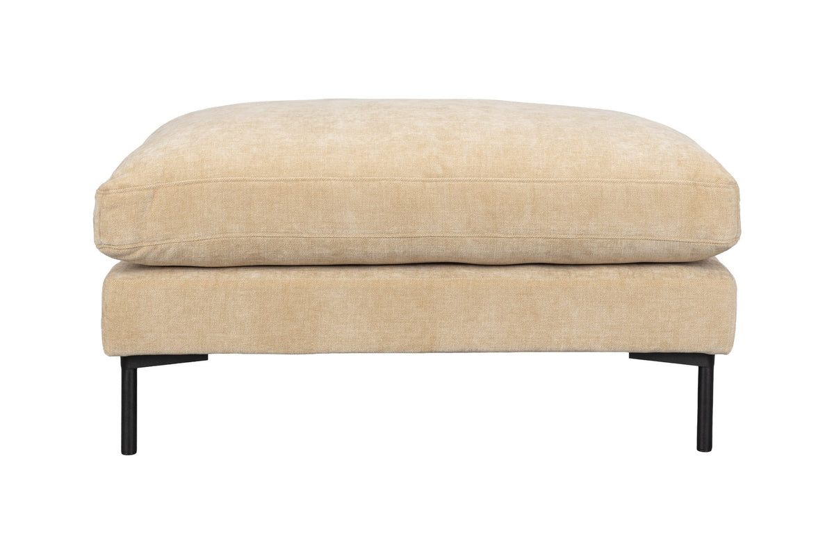 Gepolsterter Hocker Summer Sand von Zuiver in Natur, Sitzfläche aus Acetat und Polyester mit PU-Schaum-Polsterung, für den Innenbereich.