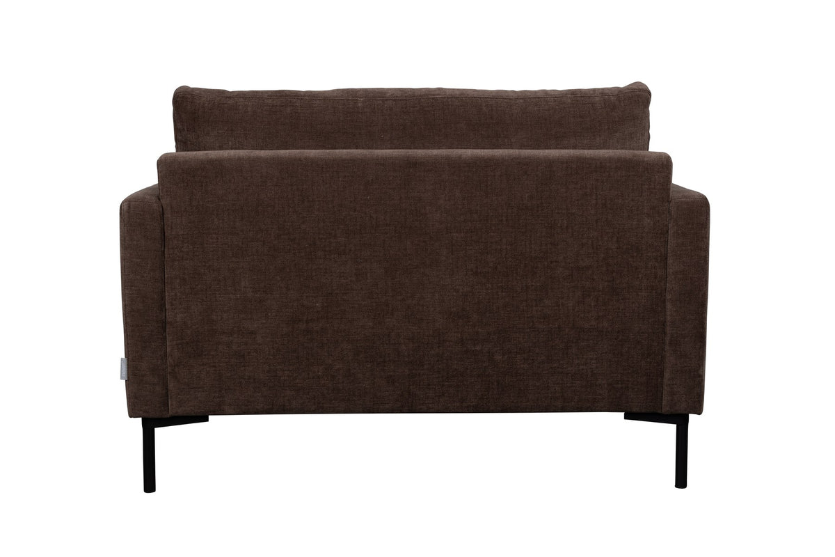 Dunkelbraunes 2er Sofa Love Seat Summer von Zuiver mit gepolsterter Sitzfläche aus Acetat und Polyester sowie schlanken Beinen.