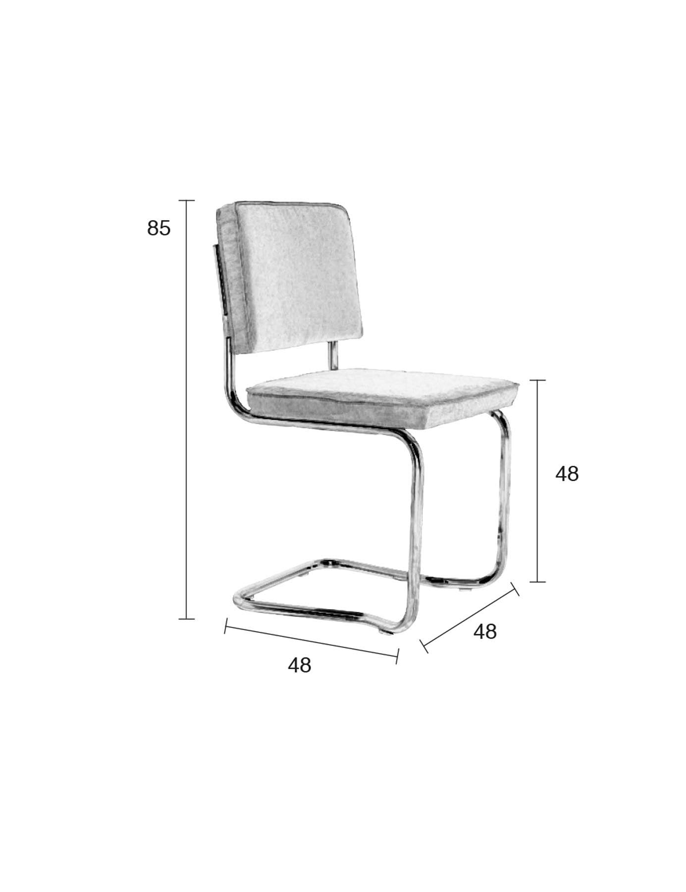 Stuhl Ridge in Grau präsentiert im Onlineshop von KAQTU Design AG. Stuhl ist von Zuiver