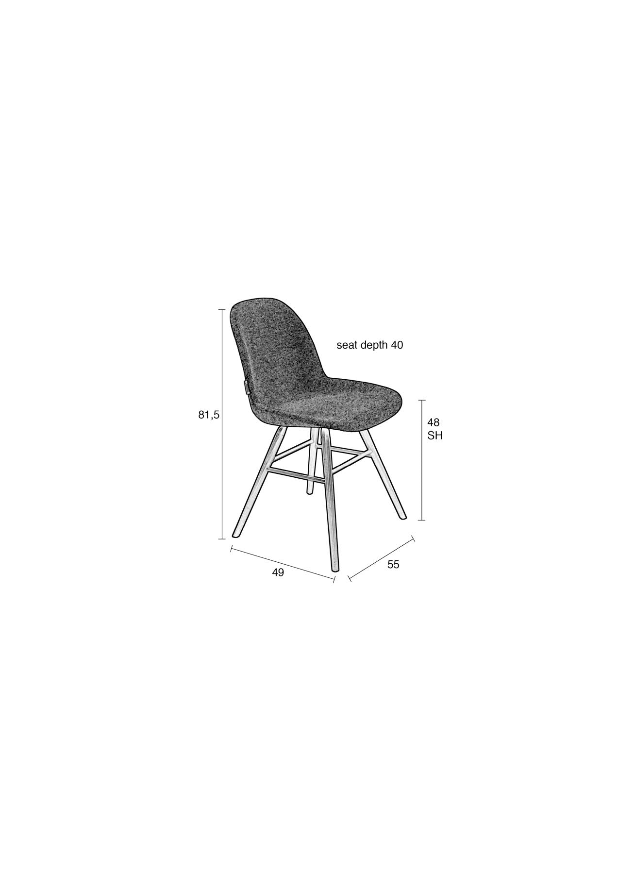 Stuhl Albert Kuip gepolstert in Beige präsentiert im Onlineshop von KAQTU Design AG. Stuhl ist von Zuiver