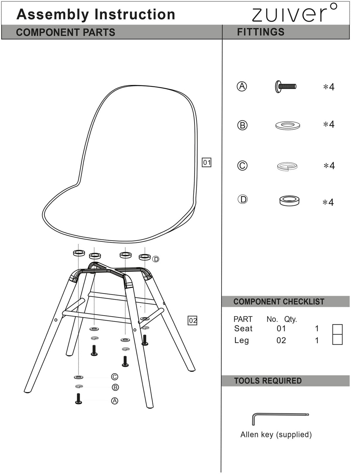 Stuhl Albert Kuip gepolstert in Blau präsentiert im Onlineshop von KAQTU Design AG. Stuhl ist von Zuiver