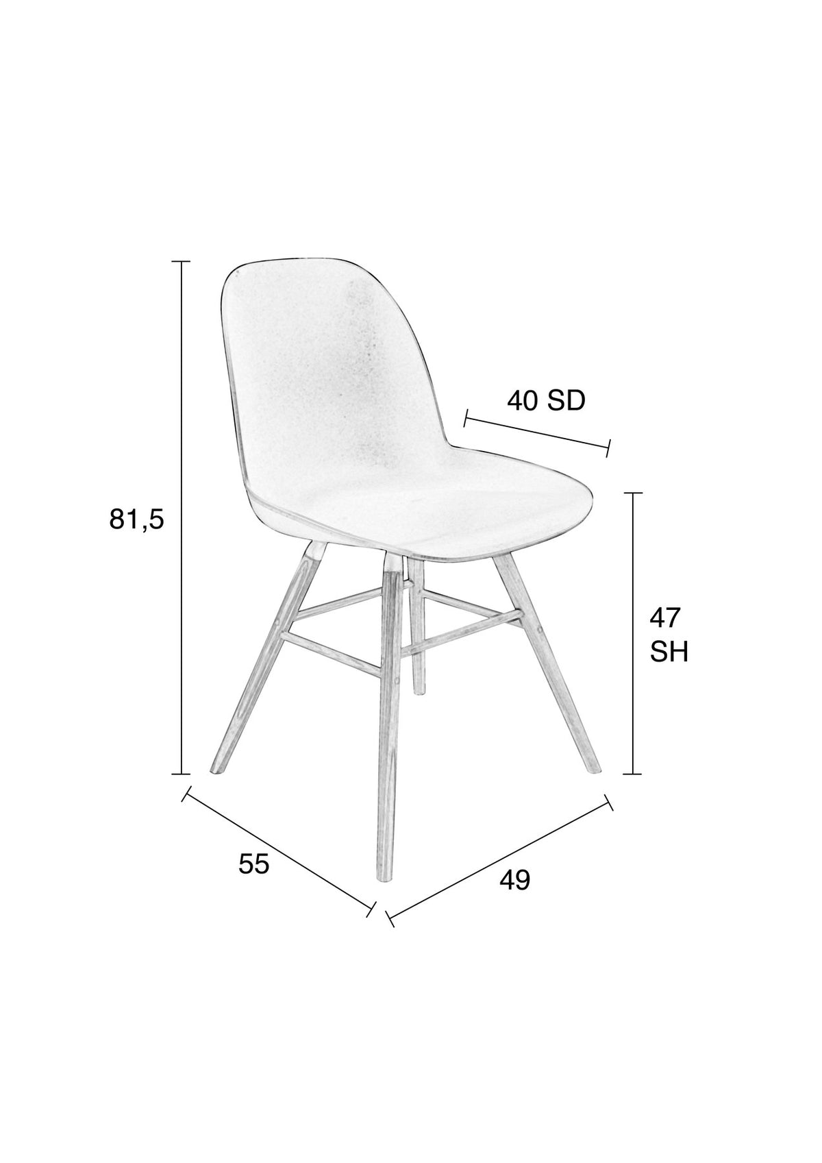 Stuhl Albert Kuip in Coffee präsentiert im Onlineshop von KAQTU Design AG. Stuhl ist von Zuiver