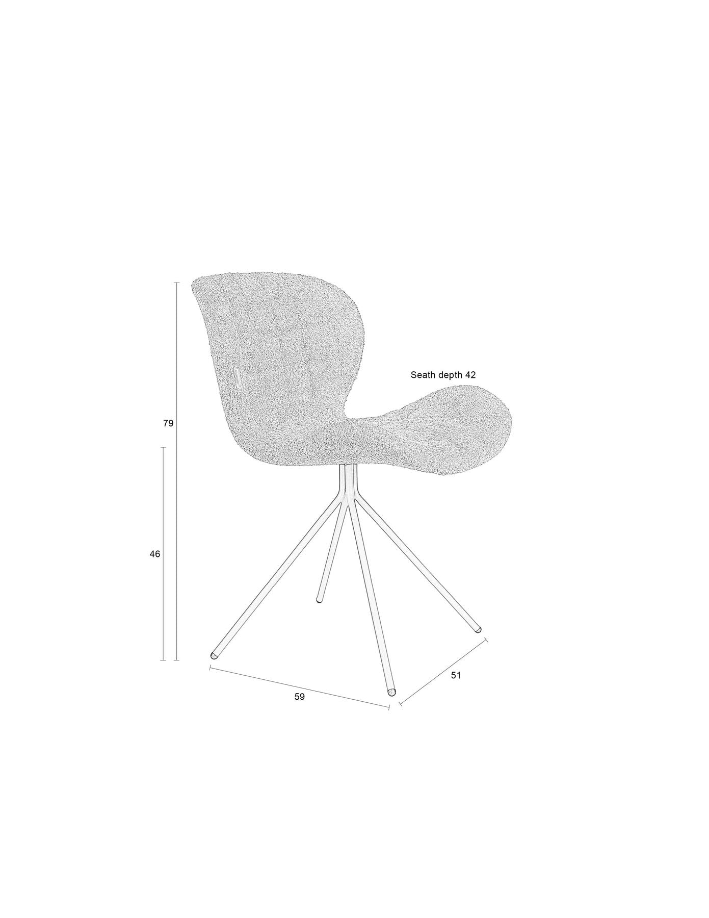 Stuhl OMG Soft in  Beige präsentiert im Onlineshop von KAQTU Design AG. Stuhl ist von Zuiver