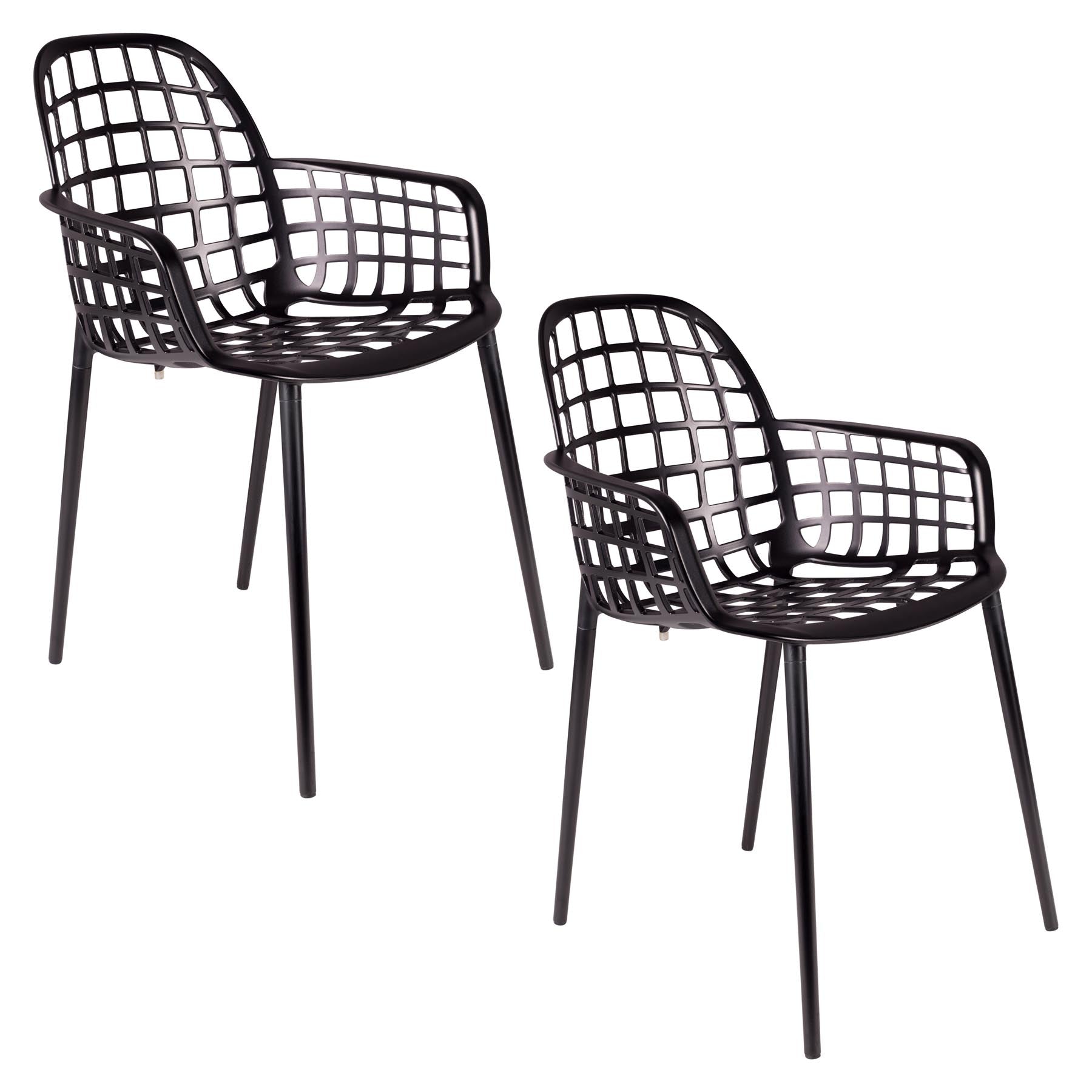 Gartenstuhl mit Armlehne Albert Kuip in Schwarz präsentiert im Onlineshop von KAQTU Design AG. Gartenstuhl mit Armlehnen ist von Zuiver