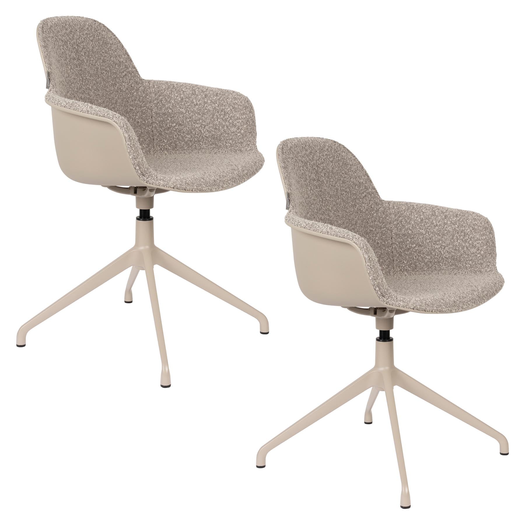 Armlehnstuhl Albert Kuip Swivel  in Taupe präsentiert im Onlineshop von KAQTU Design AG. Dreh-Schalenstuhl mit Armlehnen ist von Zuiver