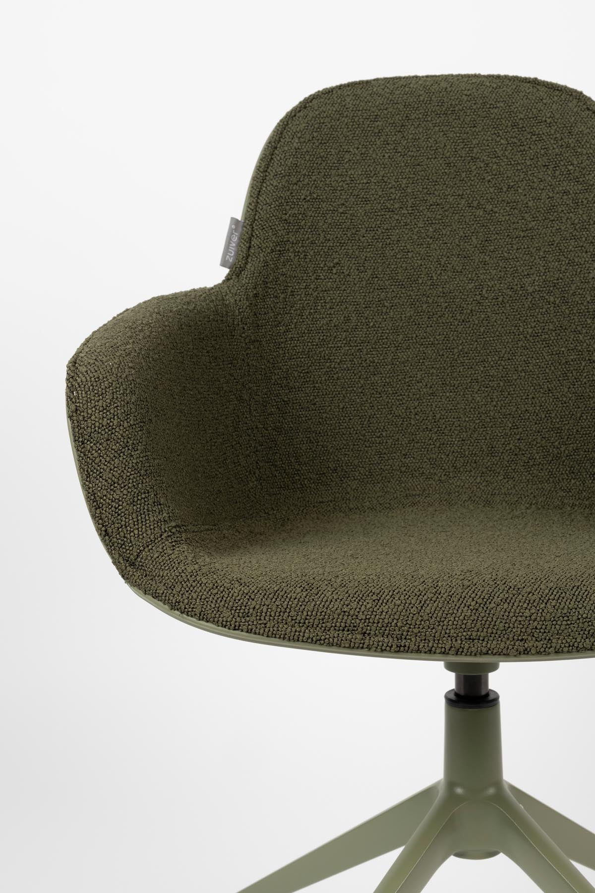 Armlehnstuhl Albert Kuip Swivel  in Grün präsentiert im Onlineshop von KAQTU Design AG. Dreh-Schalenstuhl mit Armlehnen ist von Zuiver