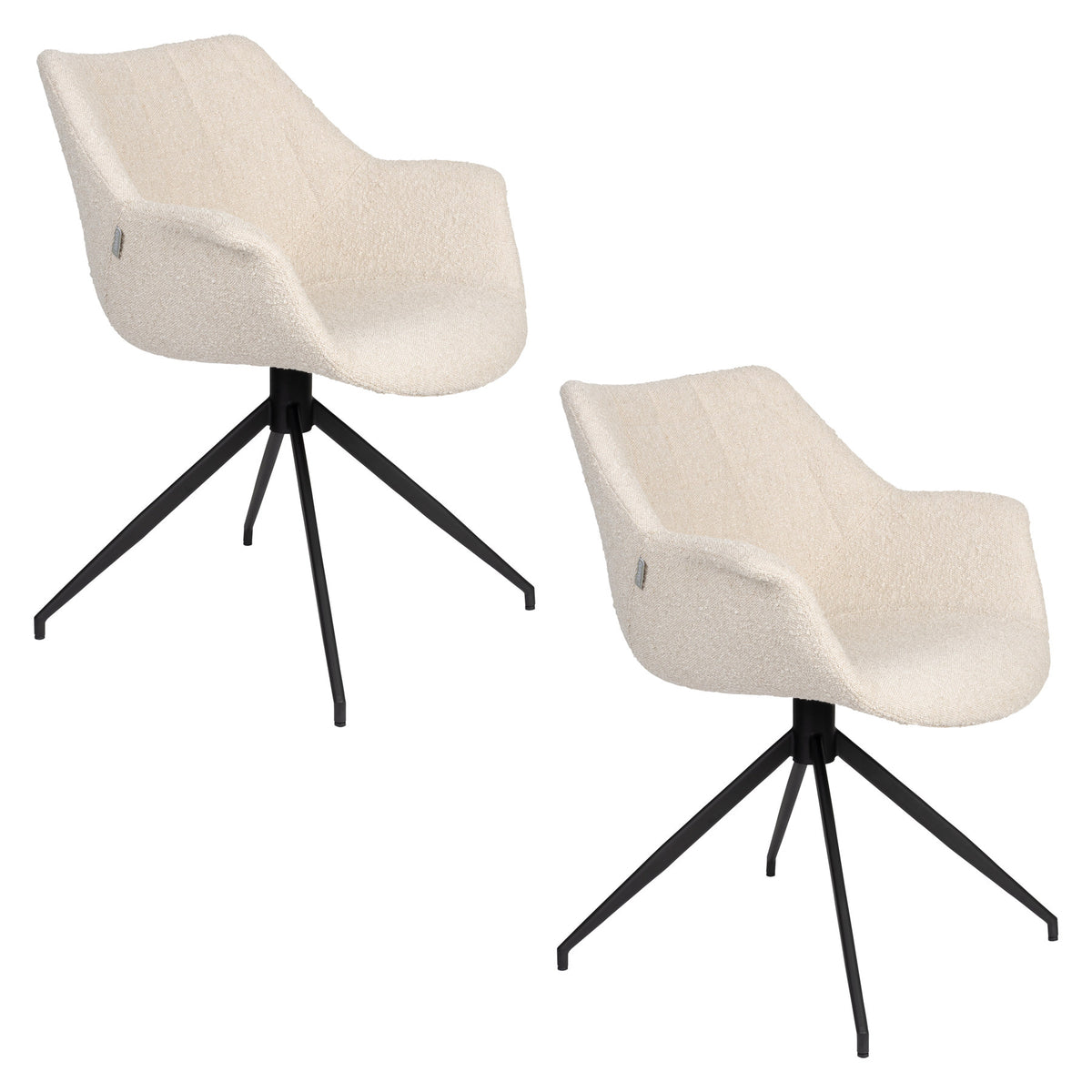 Armlehnstuhl Doulton Swivel in Natural präsentiert im Onlineshop von KAQTU Design AG. Dreh-Schalenstuhl mit Armlehnen ist von Zuiver