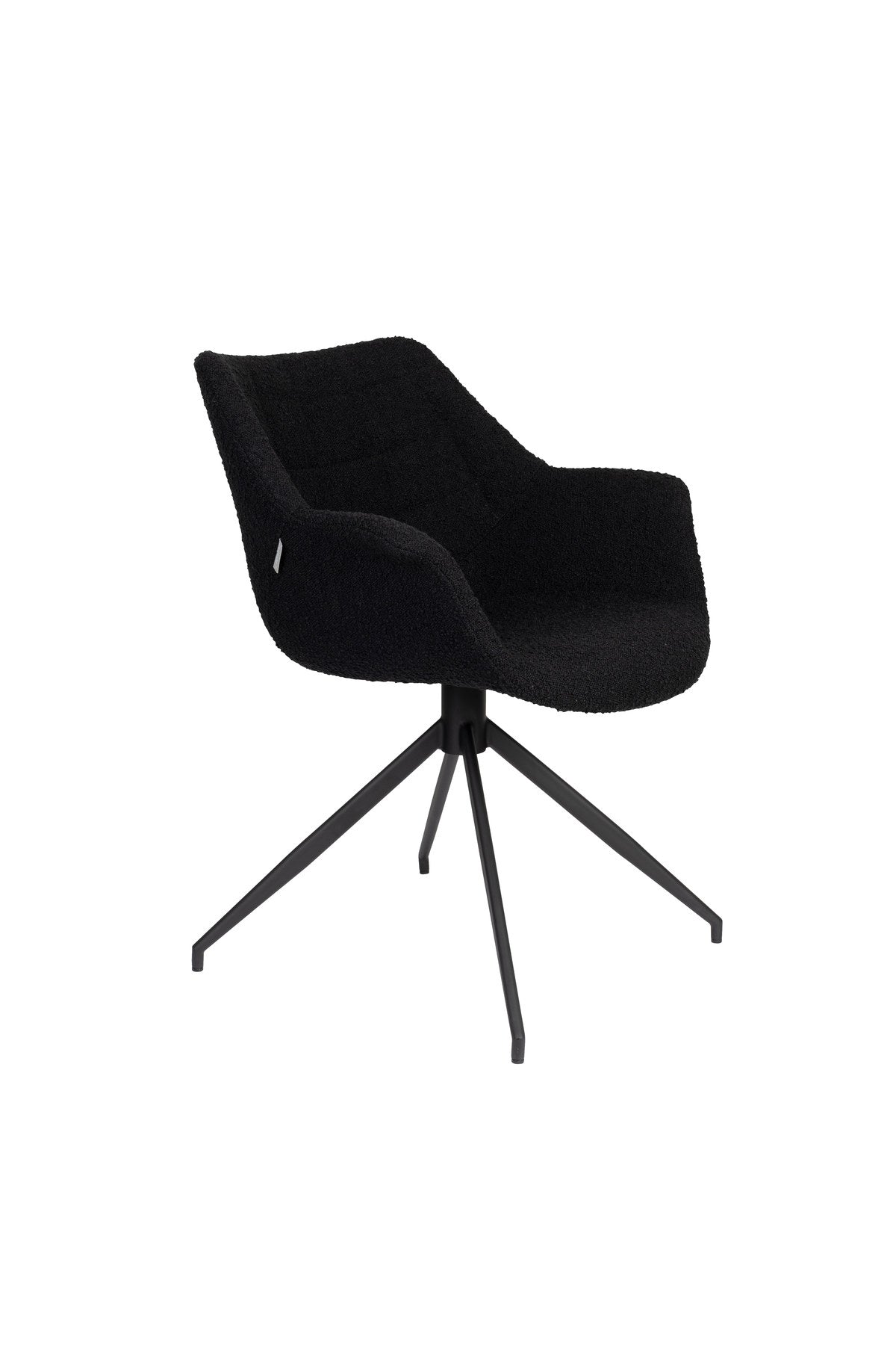 Armlehnstuhl Doulton Swivel in Schwarz präsentiert im Onlineshop von KAQTU Design AG. Dreh-Schalenstuhl mit Armlehnen ist von Zuiver