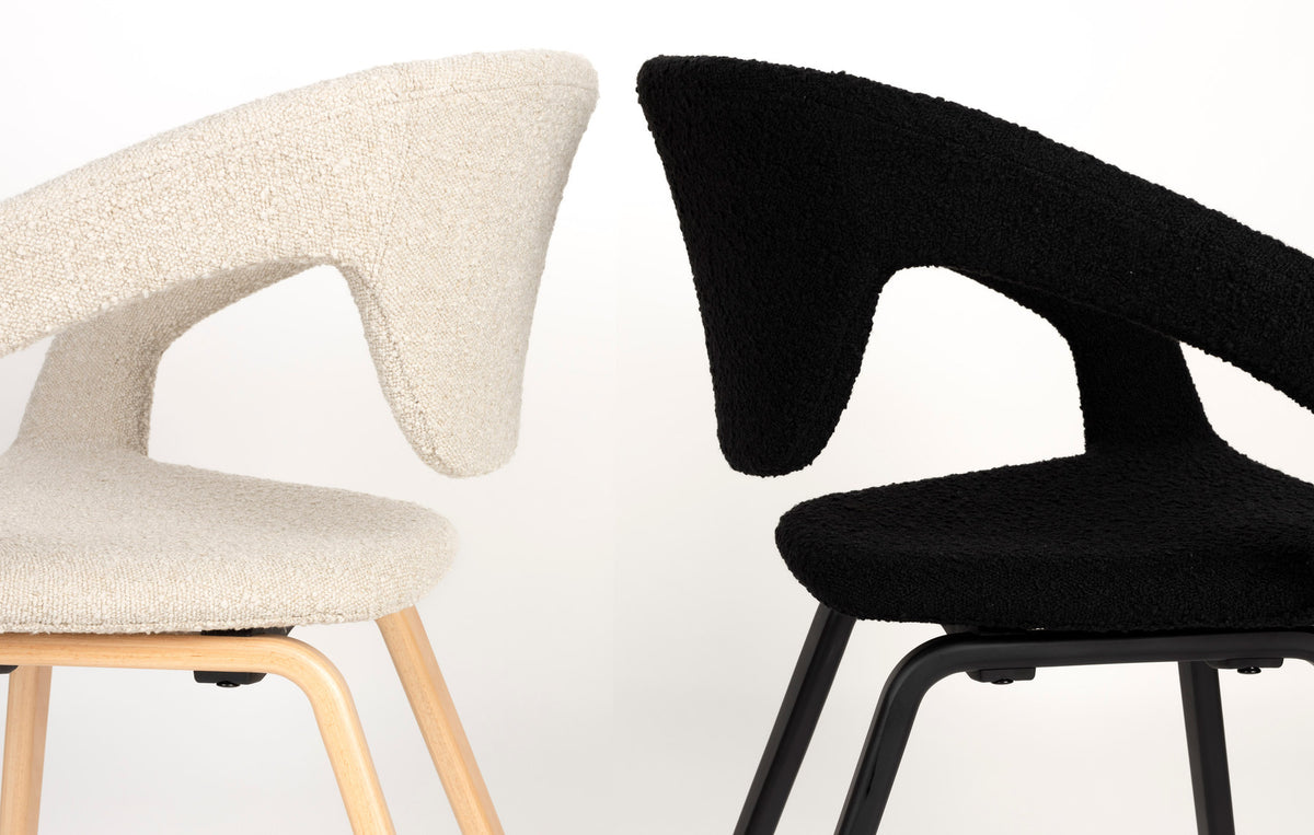 Flexback Stuhl Beige in beige präsentiert im Onlineshop von KAQTU Design AG. Stuhl mit Armlehne ist von Zuiver