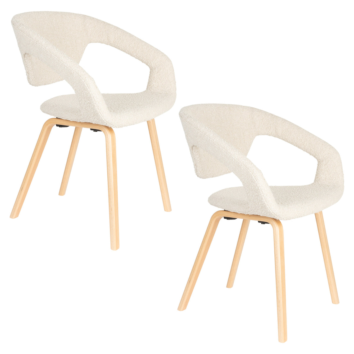 Flexback Stuhl Beige in beige präsentiert im Onlineshop von KAQTU Design AG. Stuhl mit Armlehne ist von Zuiver