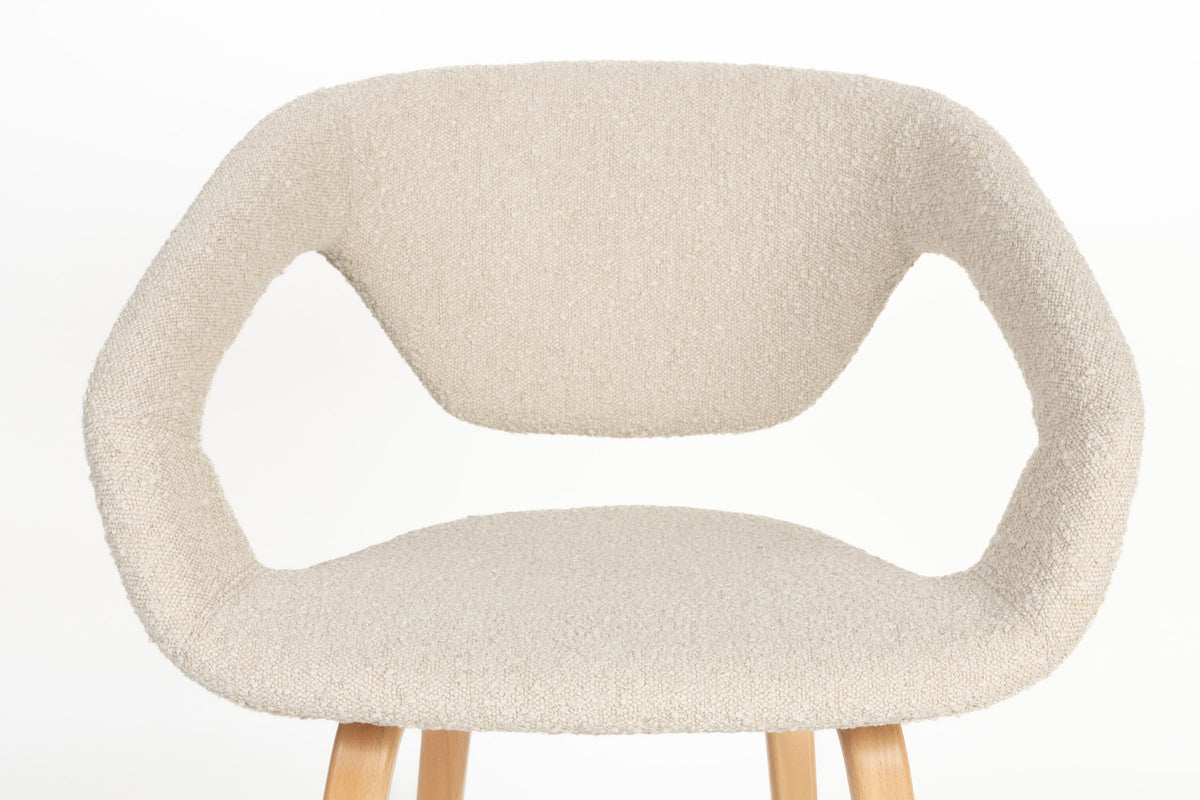 Flexback Stuhl Beige in beige präsentiert im Onlineshop von KAQTU Design AG. Stuhl mit Armlehne ist von Zuiver