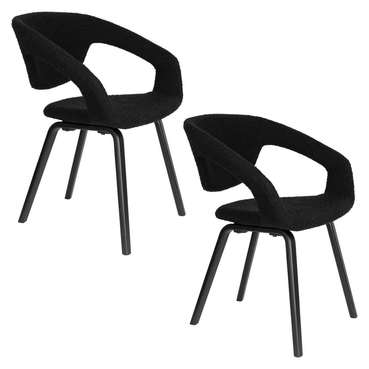 Flexback Stuhl Schwarz in Black präsentiert im Onlineshop von KAQTU Design AG. Stuhl mit Armlehne ist von Zuiver