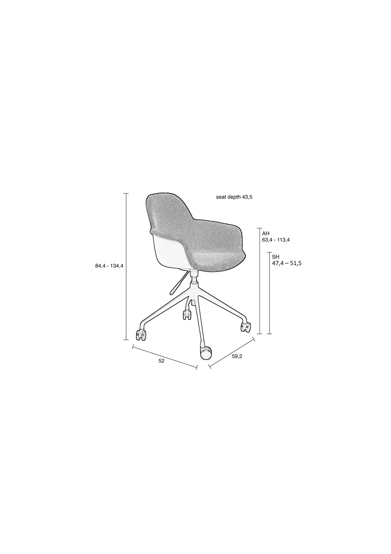 Bürostuhl mit Armlehne Albert Kuip  in Grün präsentiert im Onlineshop von KAQTU Design AG. Bürostuhl mit Armlehne ist von Zuiver