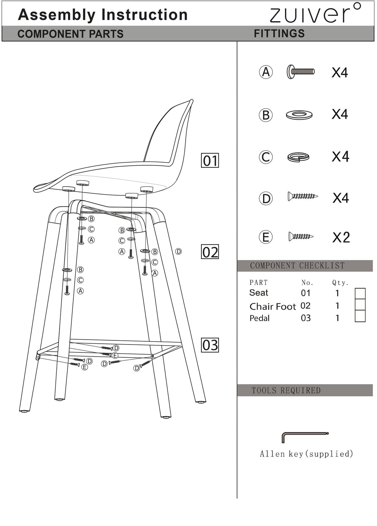 Barstuhl Albert Kuip in Grau präsentiert im Onlineshop von KAQTU Design AG. Barstuhl ist von Zuiver
