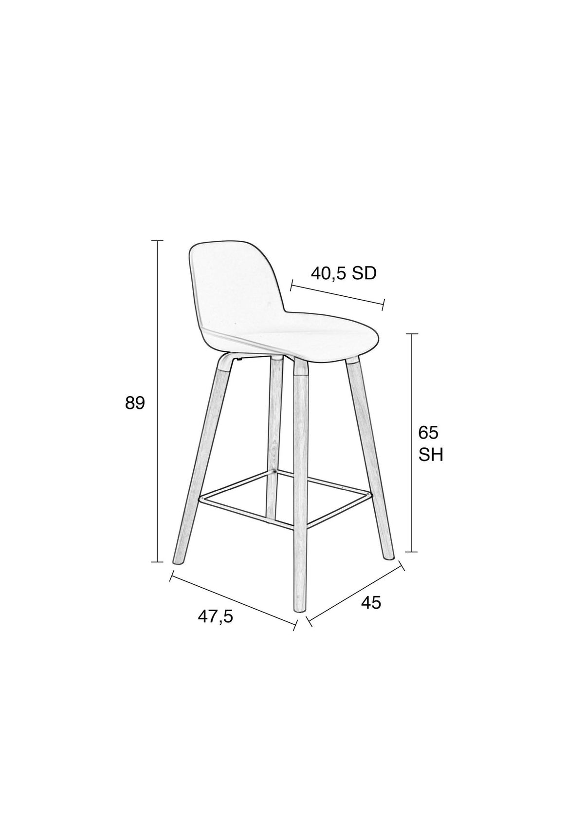 Barstuhl Albert Kuip in Grün präsentiert im Onlineshop von KAQTU Design AG. Barstuhl ist von Zuiver