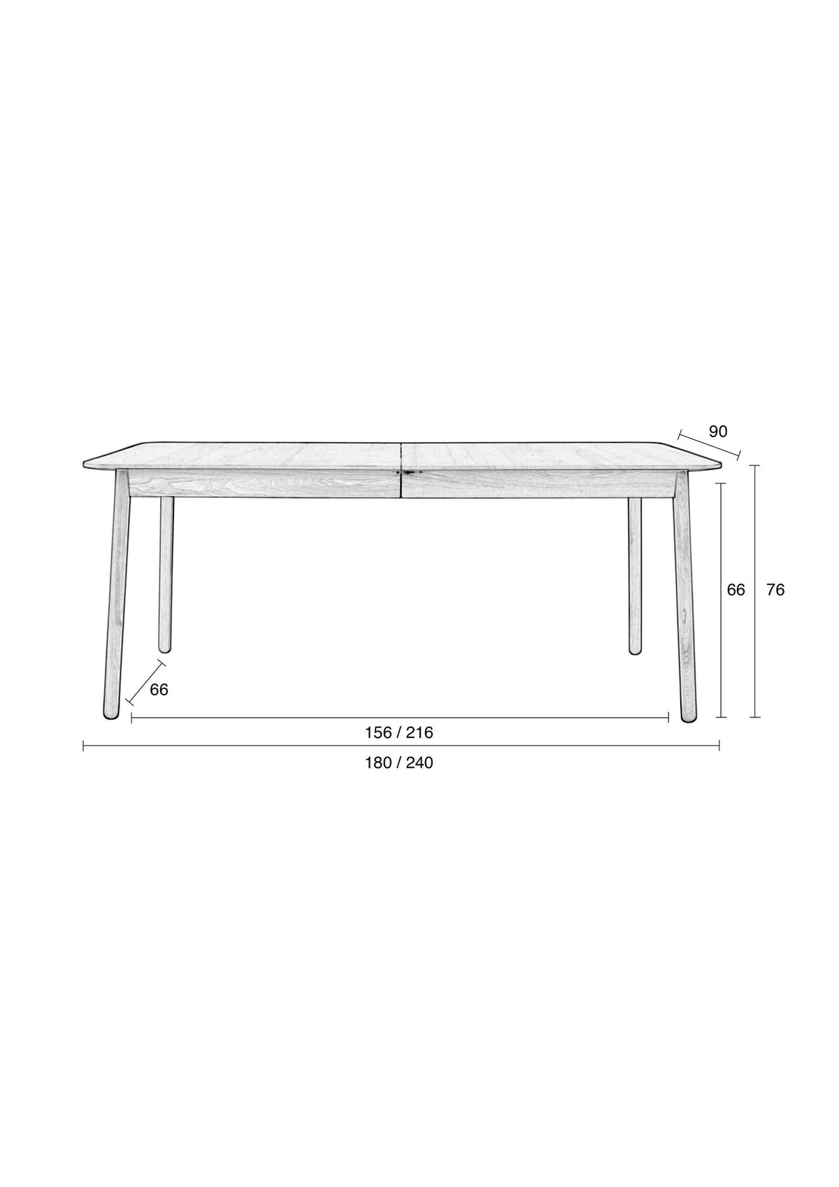 Tisch Glimps in Braun präsentiert im Onlineshop von KAQTU Design AG. Esstisch ist von Zuiver