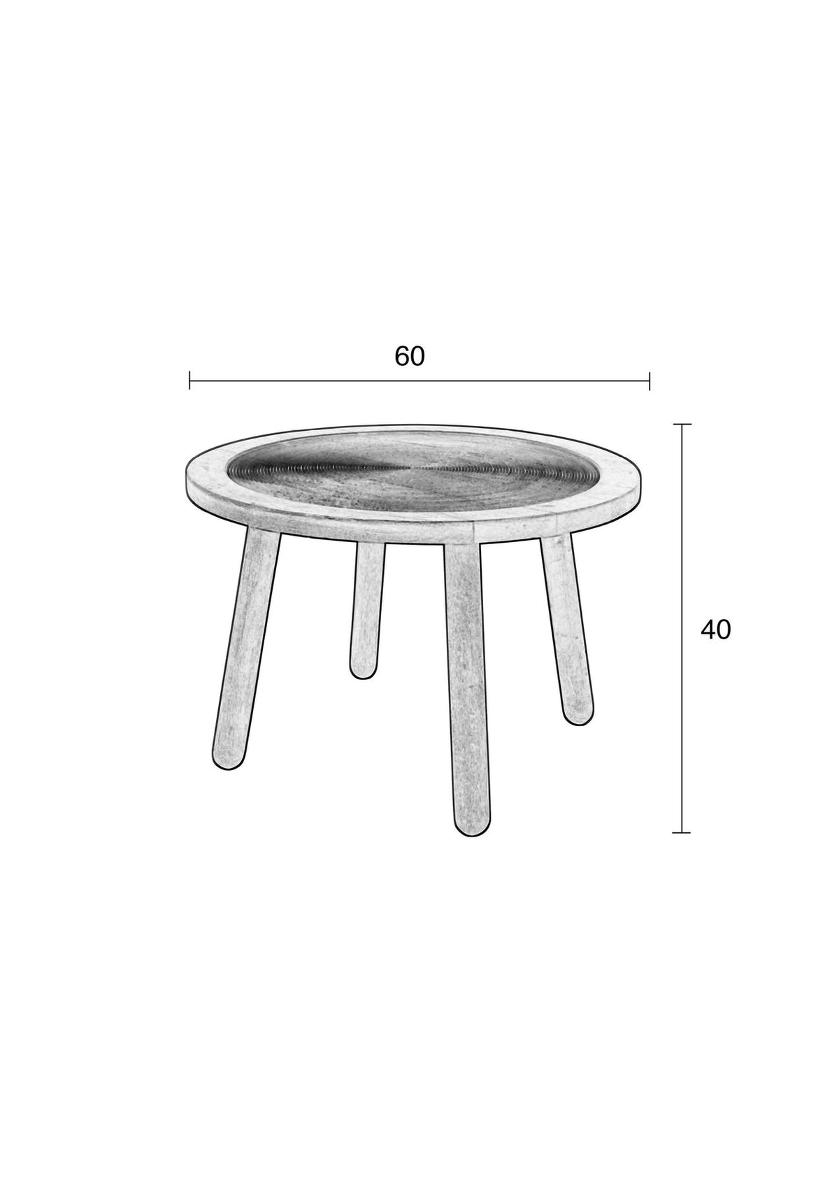 Beistelltisch Dendron in Natur präsentiert im Onlineshop von KAQTU Design AG. Couchtisch ist von Zuiver