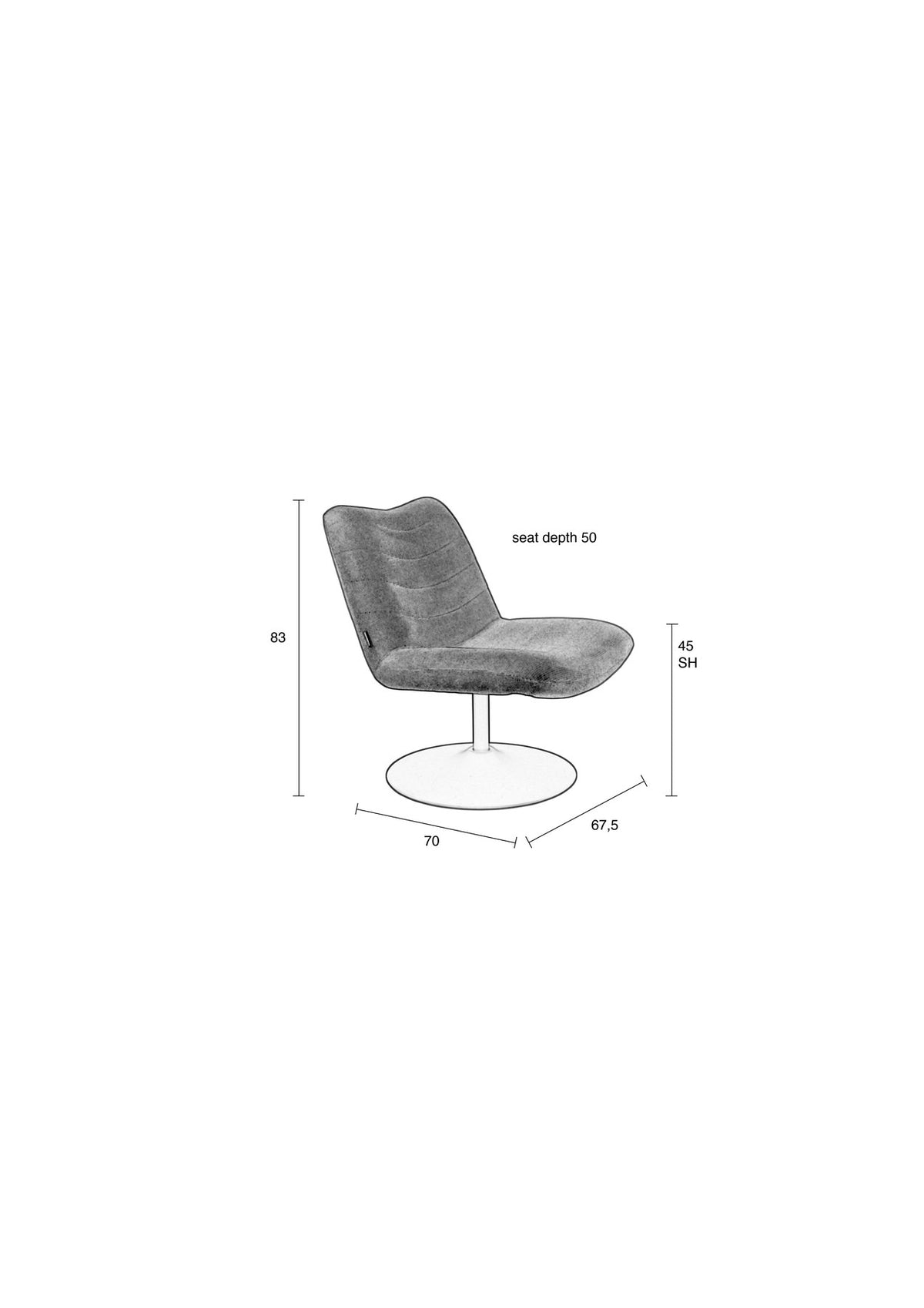 Lounge Sessel Bubba in beige präsentiert im Onlineshop von KAQTU Design AG. Sessel ist von Zuiver