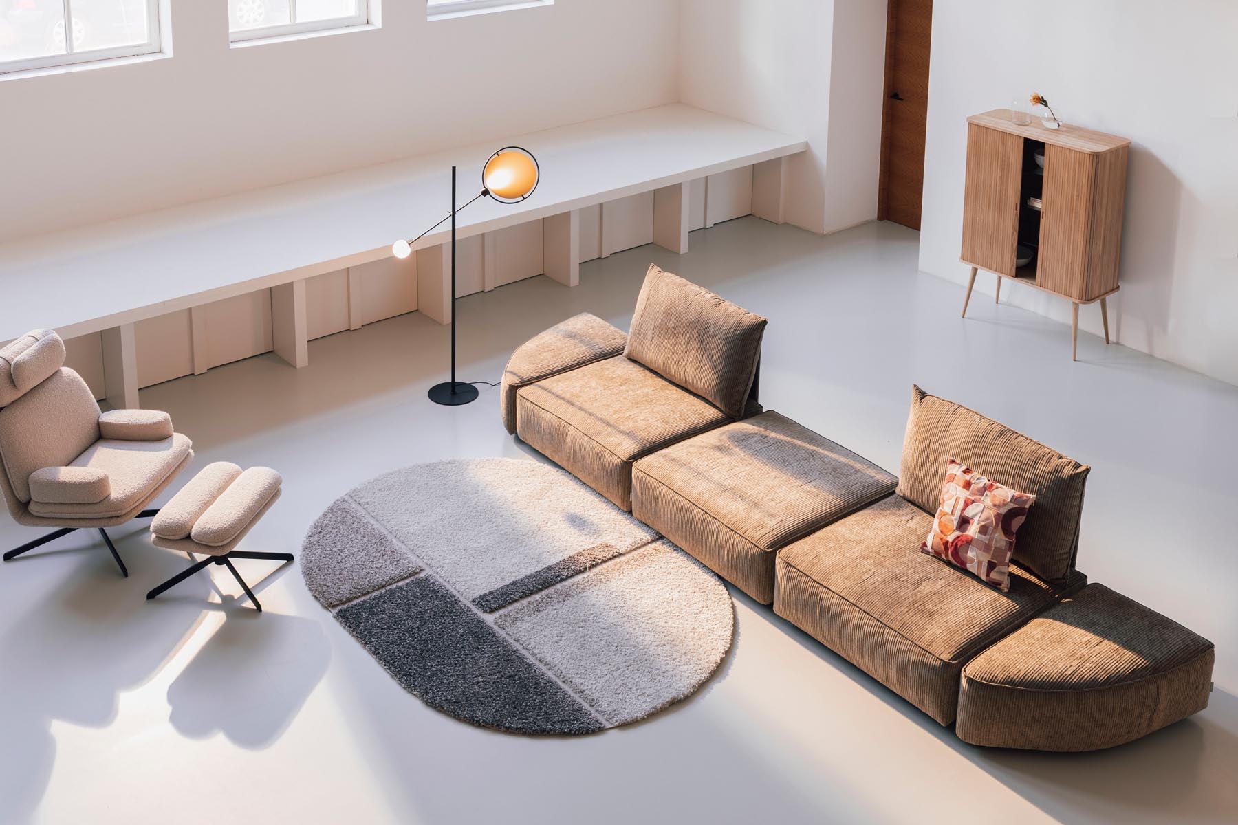 Sofa Element Hunter 1.5 Sitzer ohne Rückenlehne  in Moss präsentiert im Onlineshop von KAQTU Design AG. Modulares Sofa ist von Zuiver