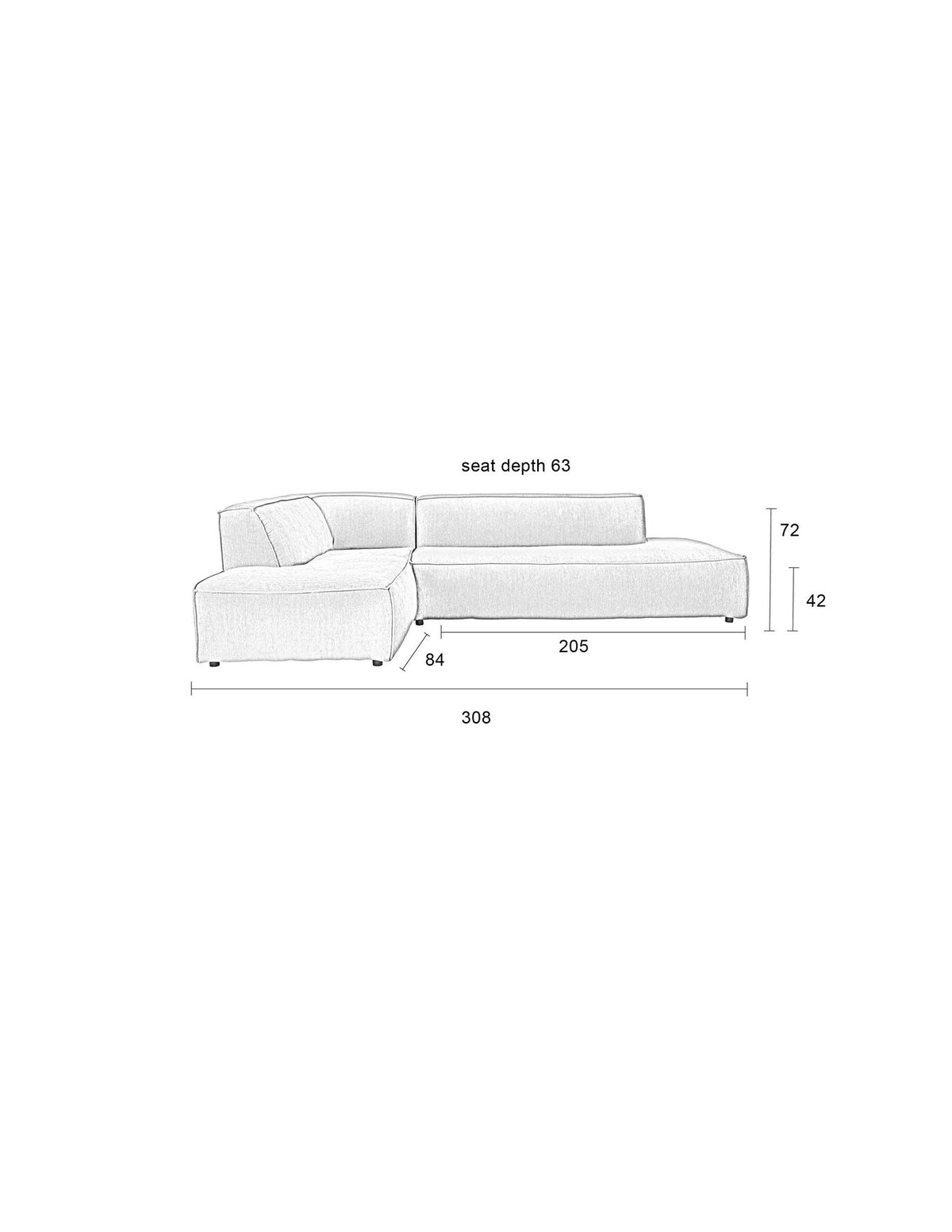 SOFA FAT FREDDY rechts in Braun präsentiert im Onlineshop von KAQTU Design AG. Ecksofa rechts ist von Zuiver