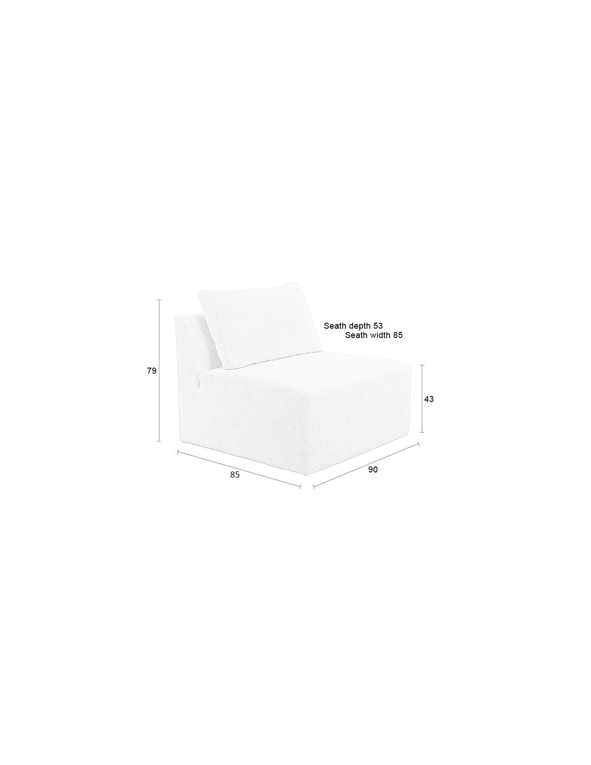 Prosper Sofaelement 1-Sitzer in Creme präsentiert im Onlineshop von KAQTU Design AG. 3er Sofa ist von Zuiver