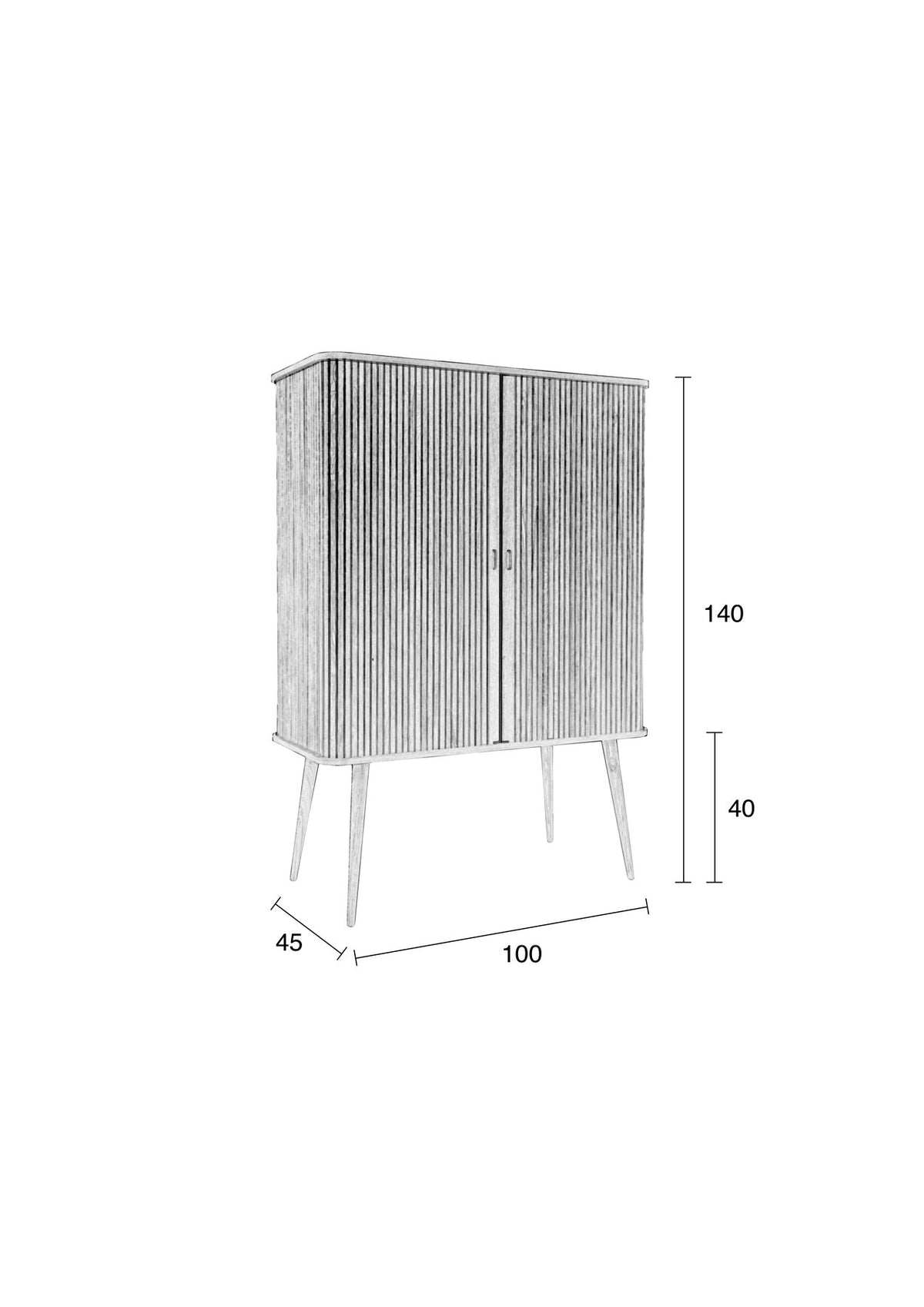 Sideboard Barbier in Natur präsentiert im Onlineshop von KAQTU Design AG. High-Sideboard ist von Zuiver