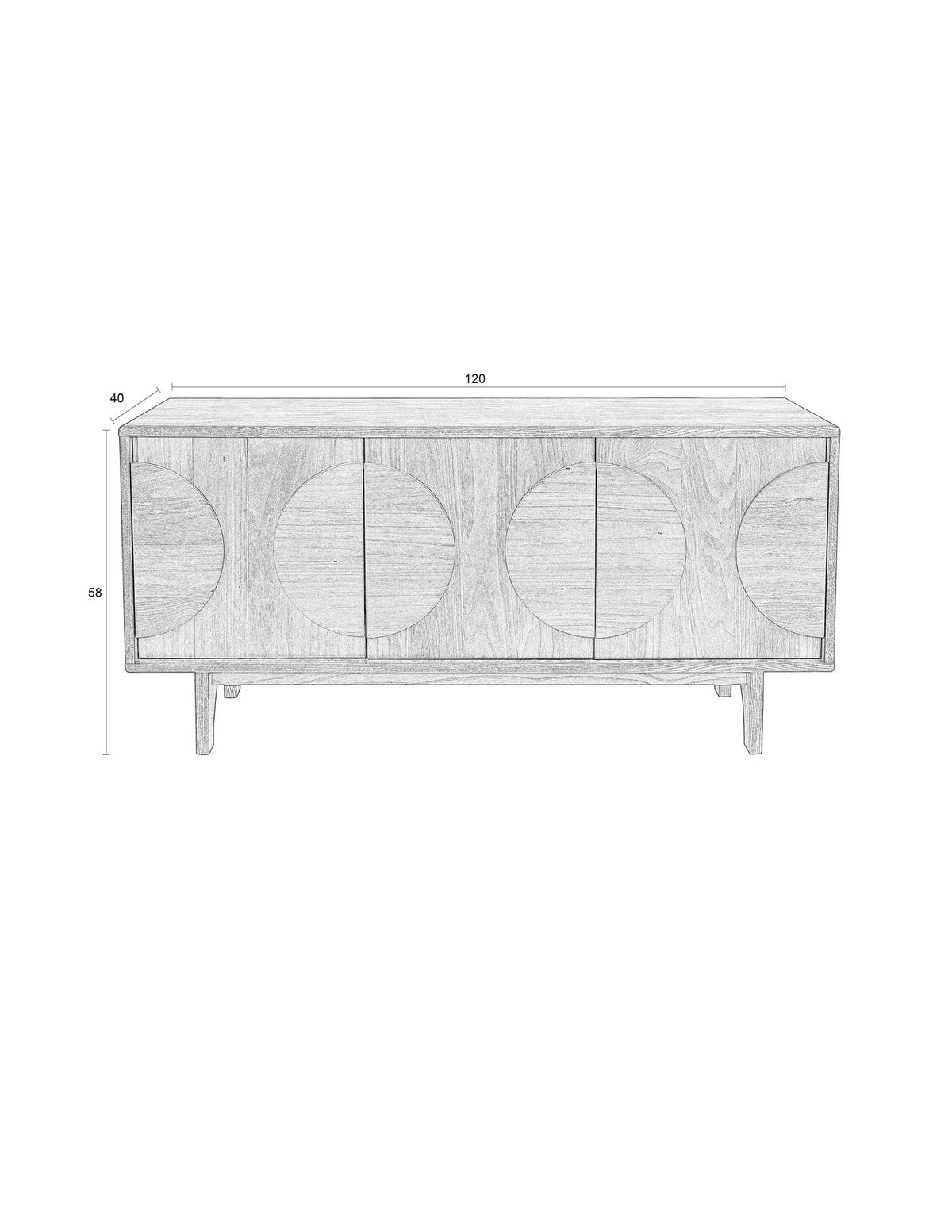Sideboard Groove 3 Doors in Natural Oak präsentiert im Onlineshop von KAQTU Design AG. Sideboard ist von Zuiver
