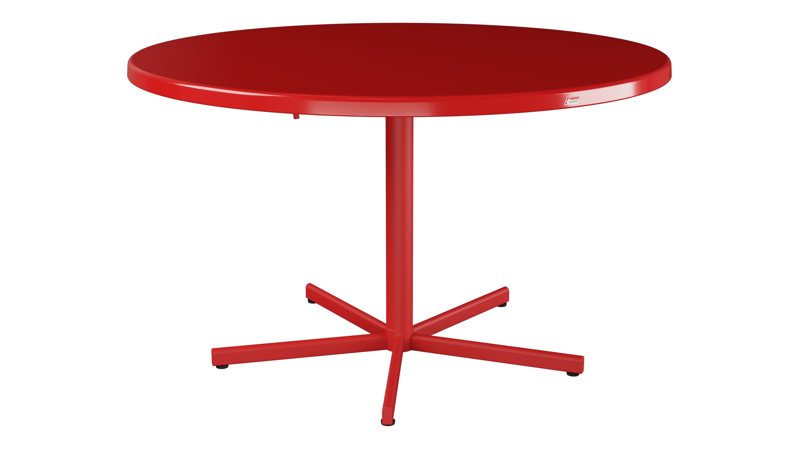Bodensee Glasfaser-Gartentisch ø120 klappbar in Rot präsentiert im Onlineshop von KAQTU Design AG. Gartentisch ist von Schaffner
