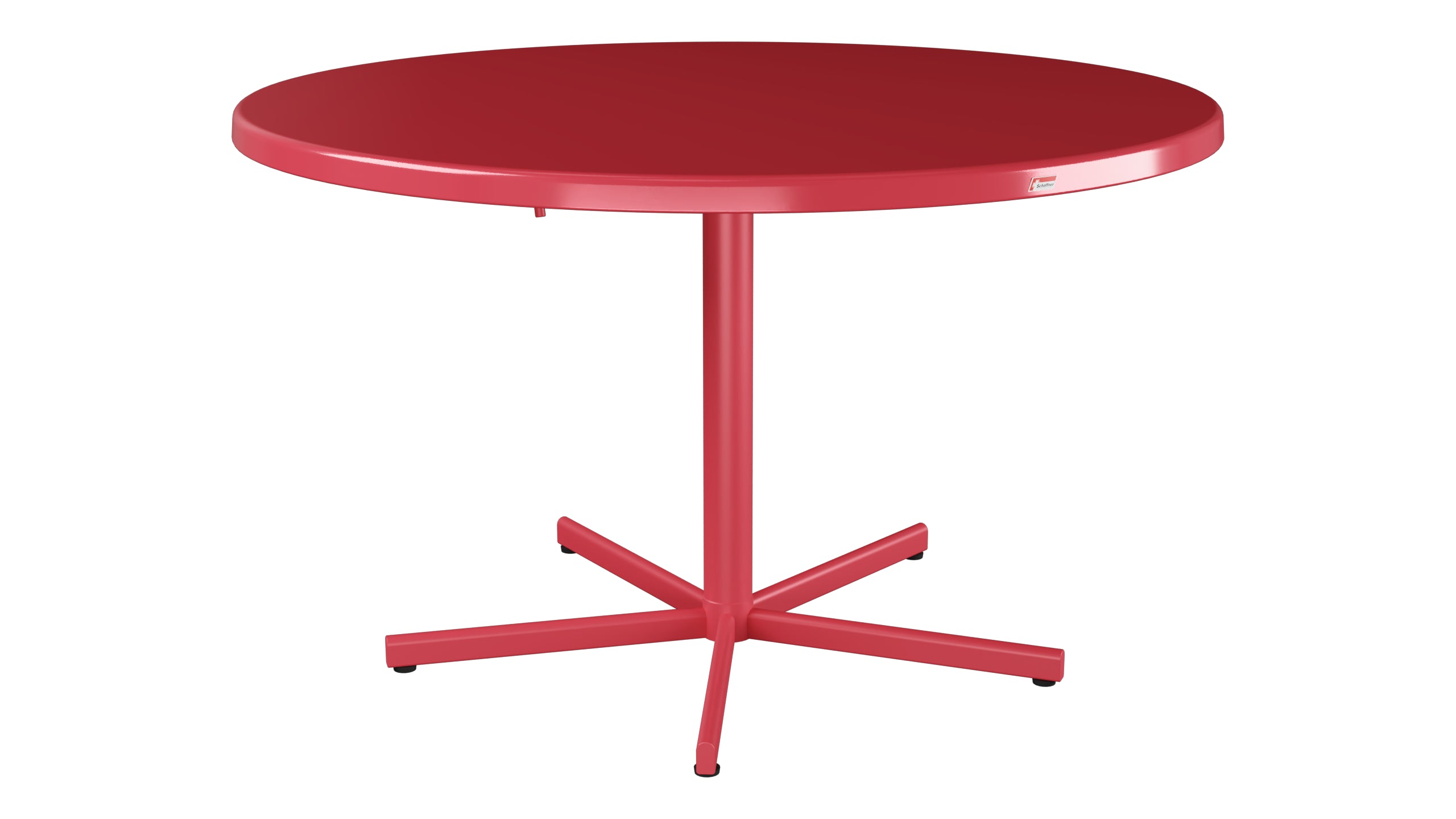 Bodensee Glasfaser-Gartentisch ø120 klappbar in Ahornrot präsentiert im Onlineshop von KAQTU Design AG. Gartentisch ist von Schaffner