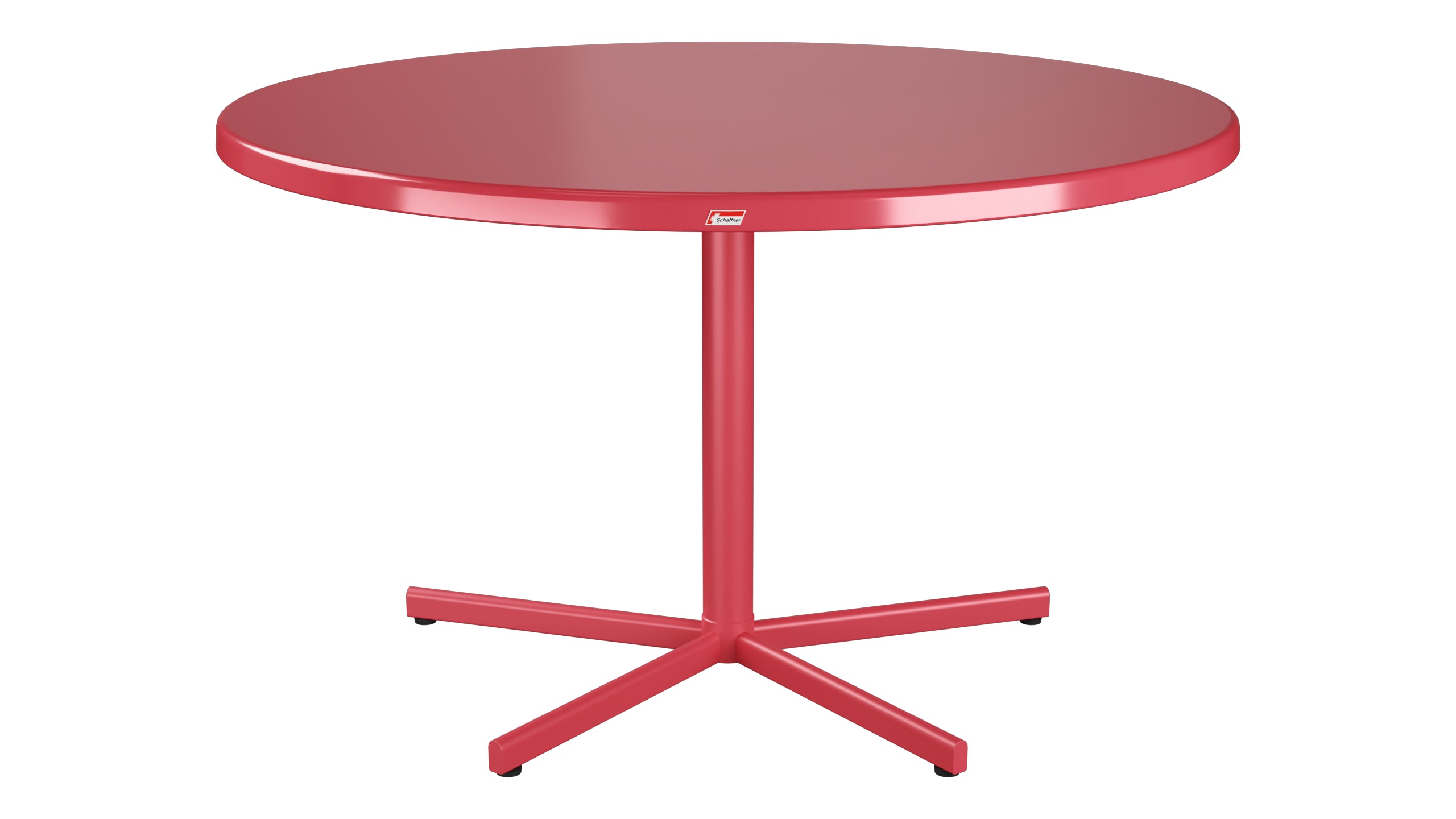 Bodensee Glasfaser-Gartentisch ø120 klappbar in Ahornrot präsentiert im Onlineshop von KAQTU Design AG. Gartentisch ist von Schaffner