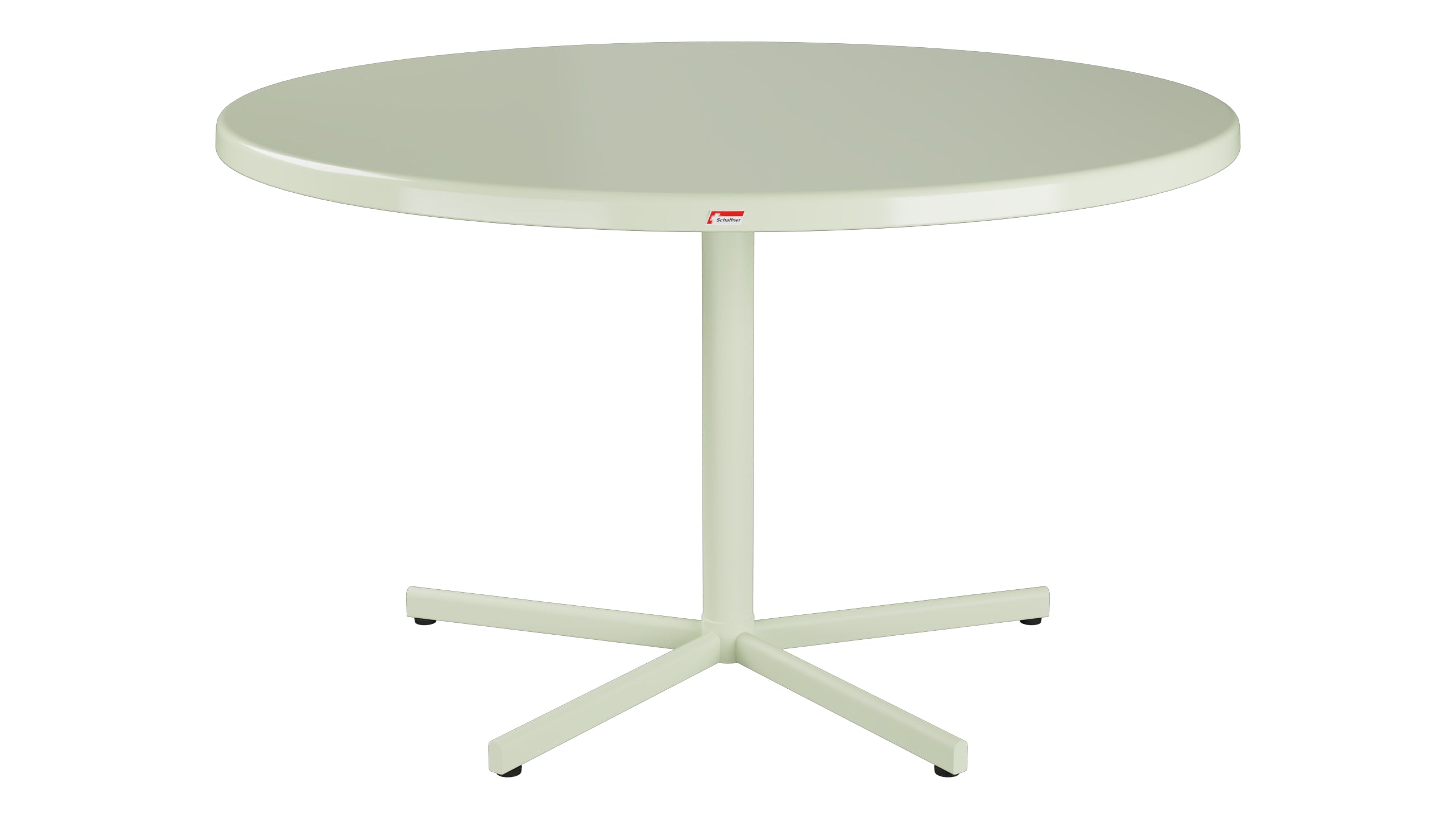 Bodensee Glasfaser-Gartentisch ø120 klappbar in Pastellgrün präsentiert im Onlineshop von KAQTU Design AG. Gartentisch ist von Schaffner