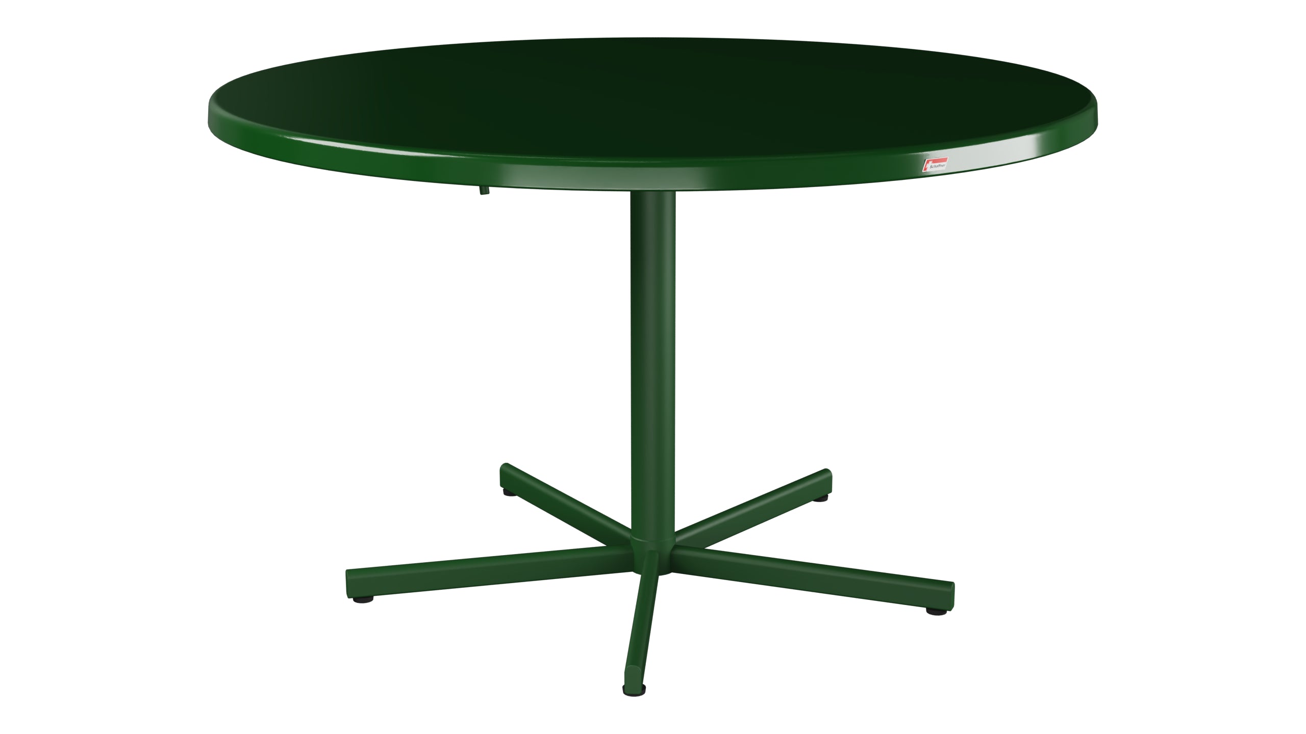 Bodensee Glasfaser-Gartentisch ø120 klappbar in Tannengrün präsentiert im Onlineshop von KAQTU Design AG. Gartentisch ist von Schaffner
