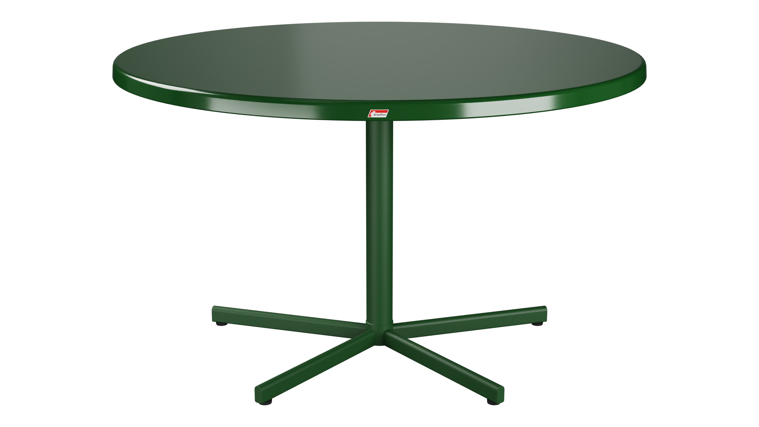 Bodensee Glasfaser-Gartentisch ø120 klappbar in Tannengrün präsentiert im Onlineshop von KAQTU Design AG. Gartentisch ist von Schaffner