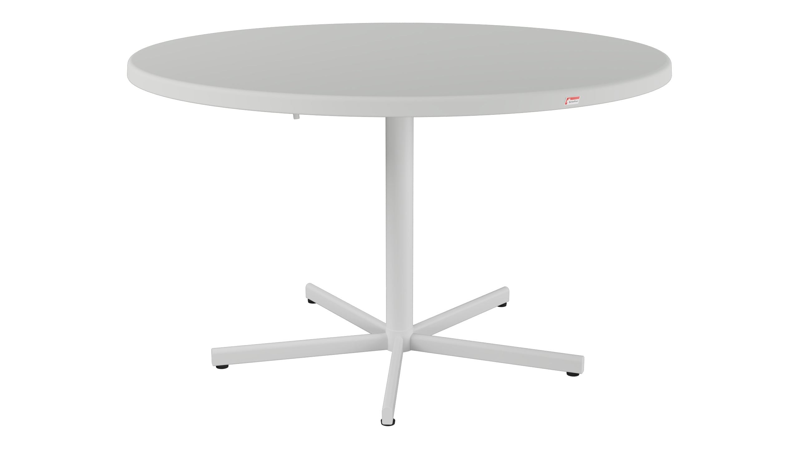 Bodensee Glasfaser-Gartentisch ø120 klappbar in Alusilber präsentiert im Onlineshop von KAQTU Design AG. Gartentisch ist von Schaffner