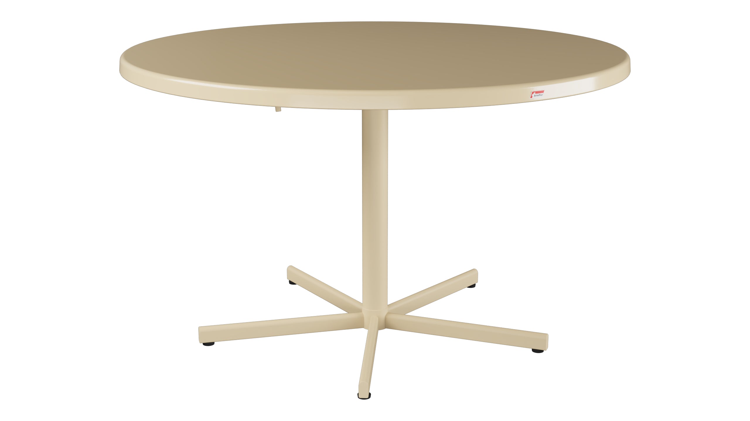 Bodensee Glasfaser-Gartentisch ø120 klappbar in Pastellbraun präsentiert im Onlineshop von KAQTU Design AG. Gartentisch ist von Schaffner