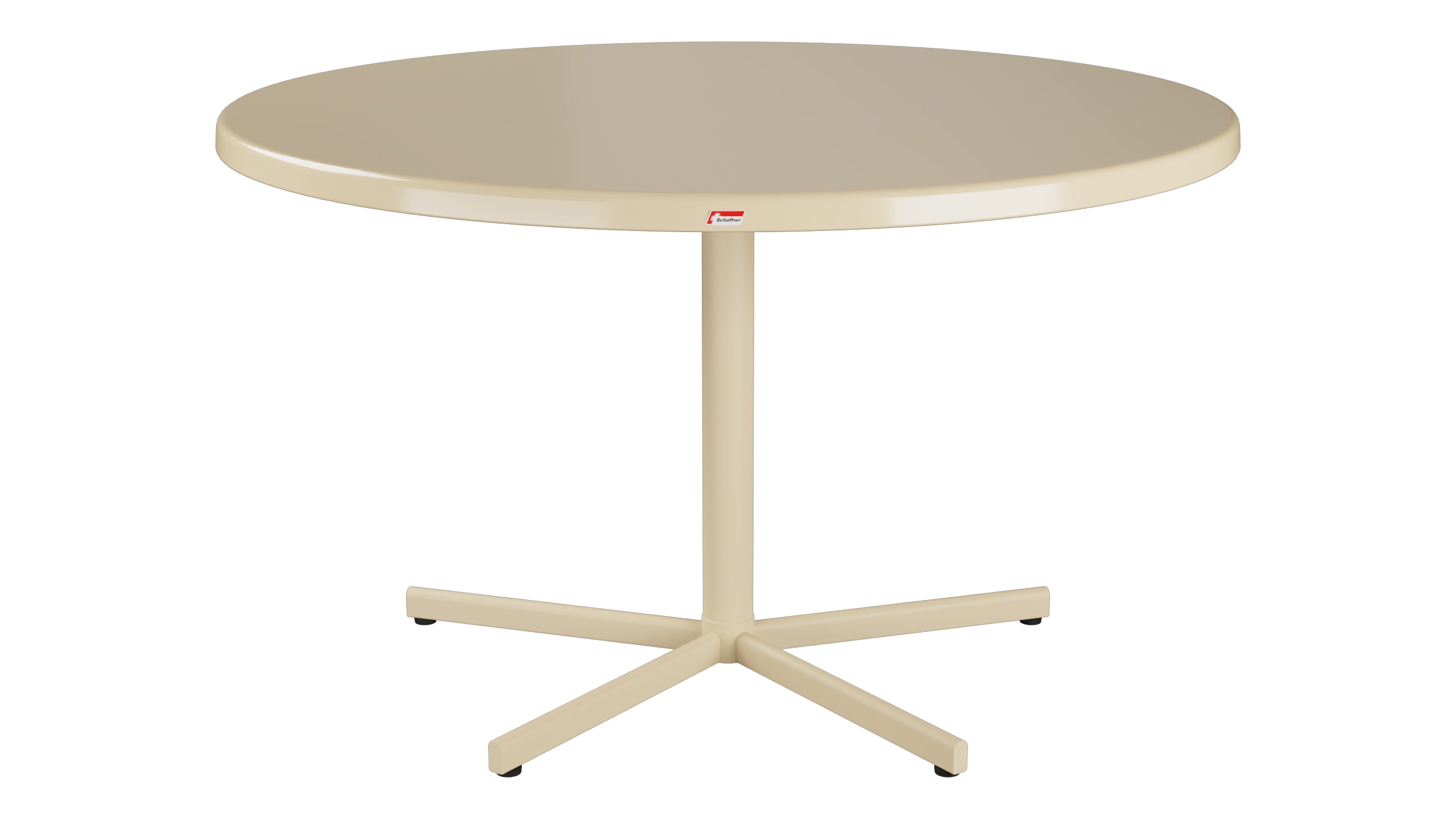 Bodensee Glasfaser-Gartentisch ø120 klappbar in Pastellbraun präsentiert im Onlineshop von KAQTU Design AG. Gartentisch ist von Schaffner