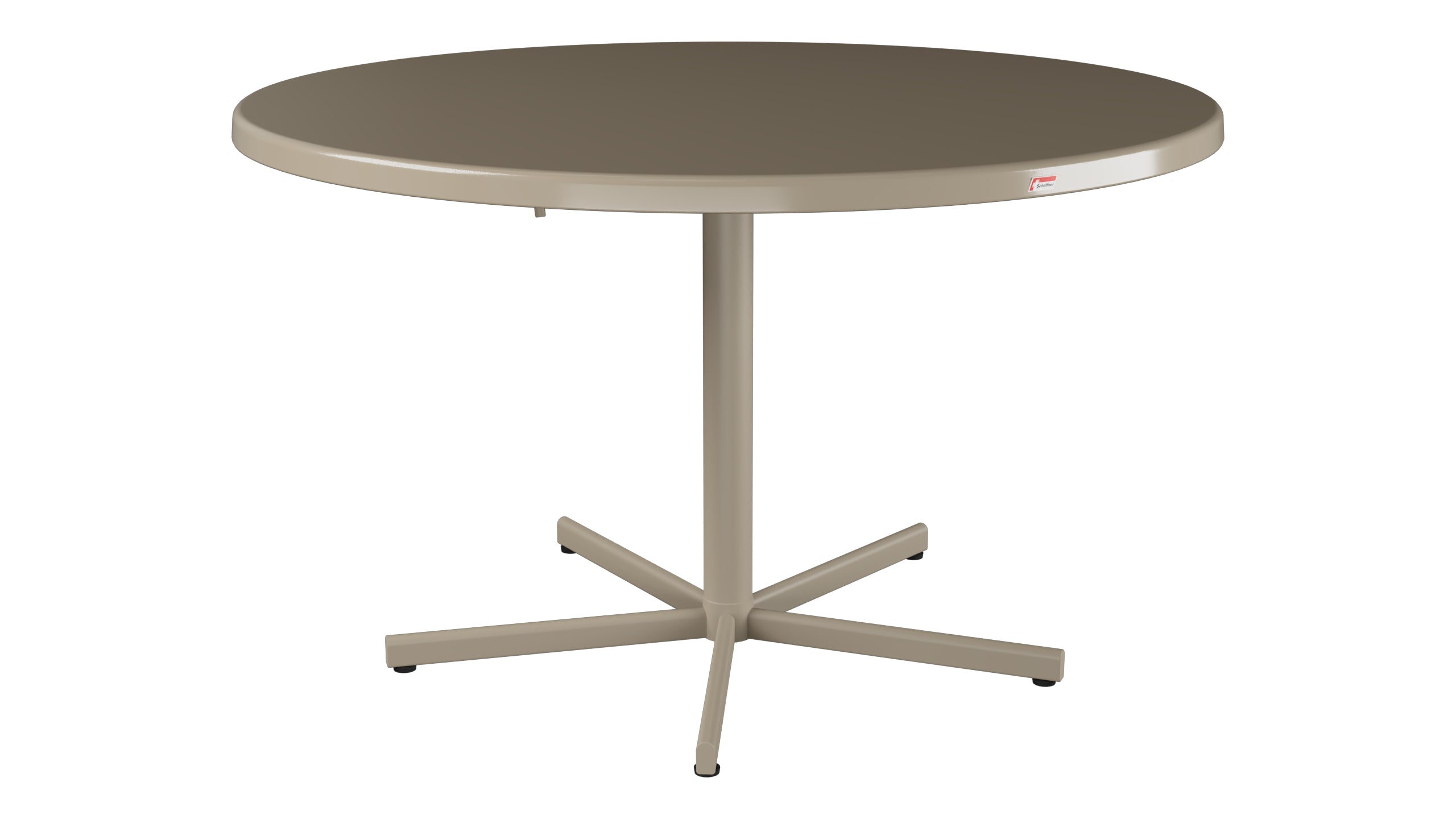 Bodensee Glasfaser-Gartentisch ø120 klappbar in Champagner präsentiert im Onlineshop von KAQTU Design AG. Gartentisch ist von Schaffner