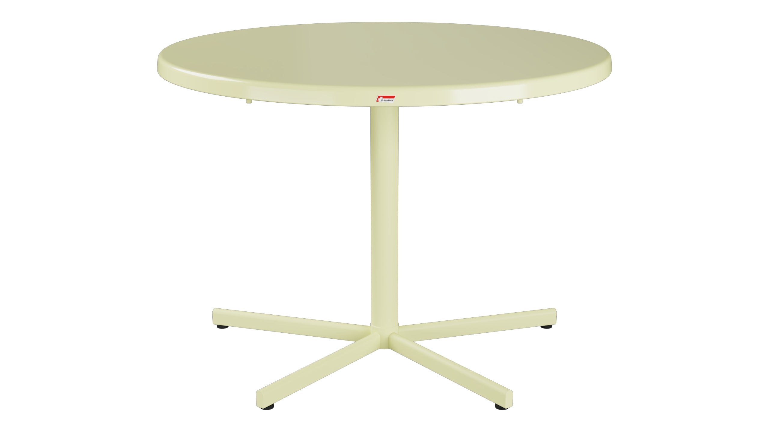 Bodensee Glasfaser-Gartentisch ø100 klappbar in Buchsbaumgelb präsentiert im Onlineshop von KAQTU Design AG. Gartentisch ist von Schaffner
