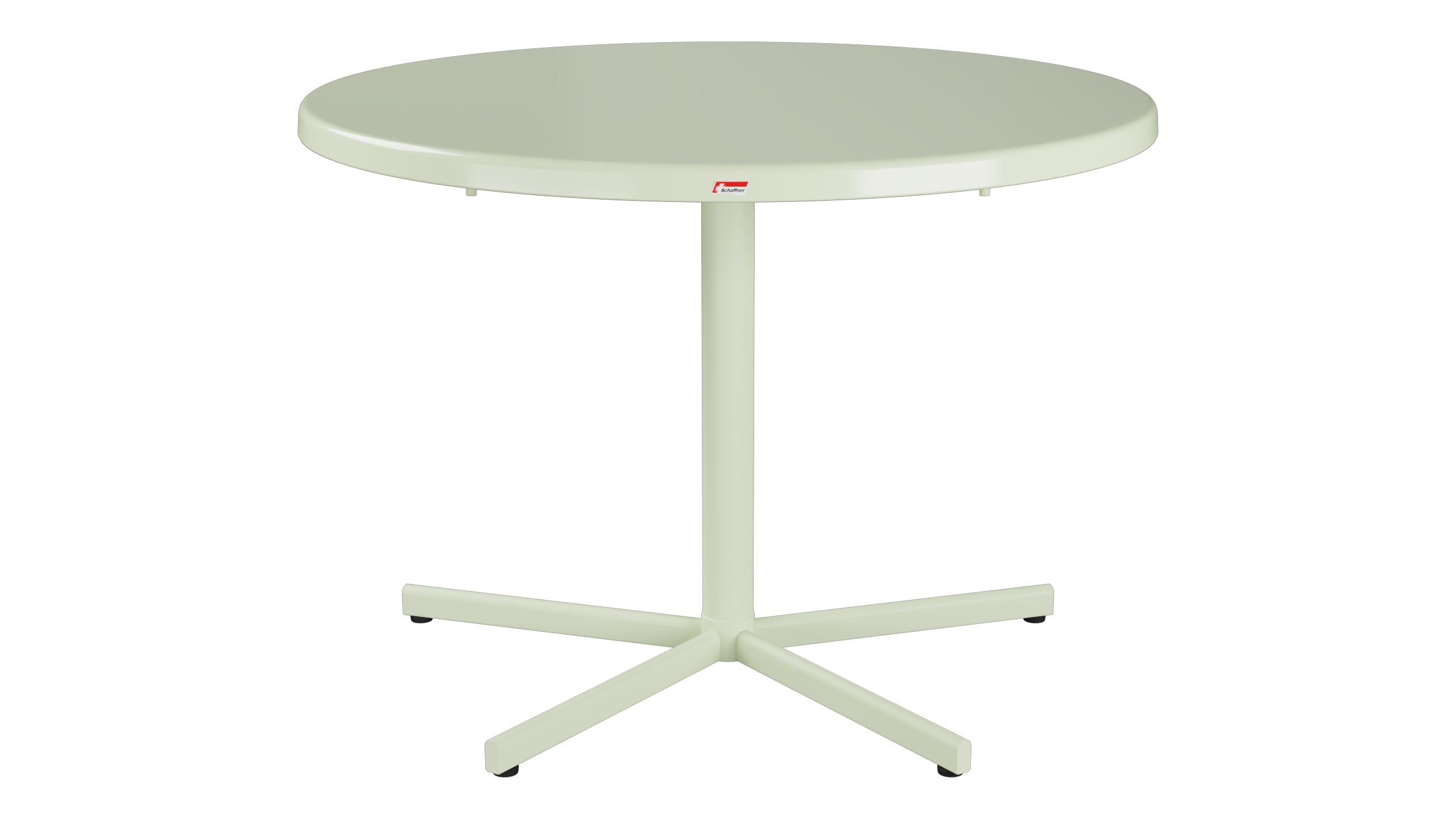Bodensee Glasfaser-Gartentisch ø100 klappbar in Pastellgrün präsentiert im Onlineshop von KAQTU Design AG. Gartentisch ist von Schaffner