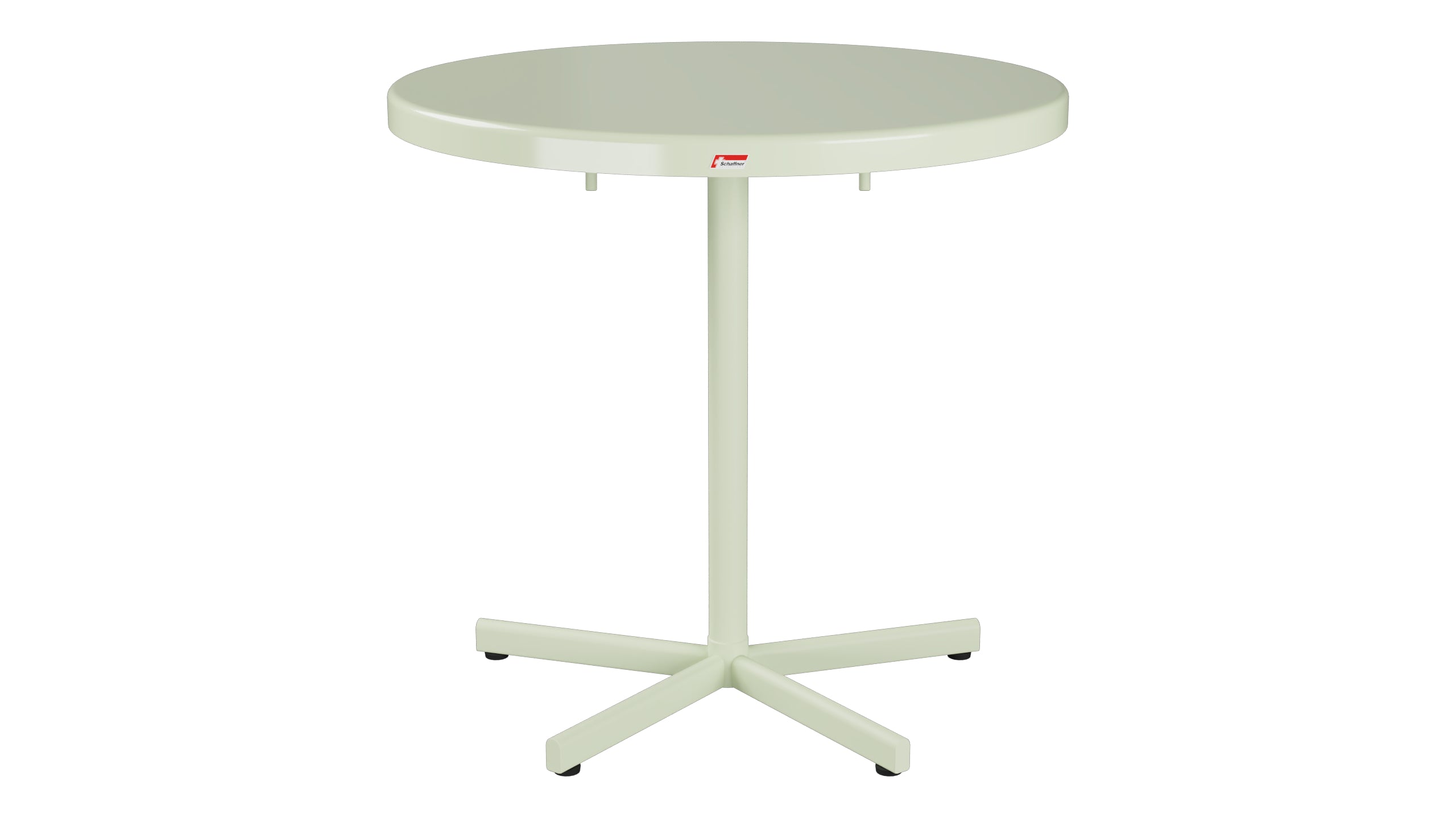 Bodensee Glasfaser-Gartentisch ø75 klappbar in Pastellgrün präsentiert im Onlineshop von KAQTU Design AG. Gartentisch ist von Schaffner