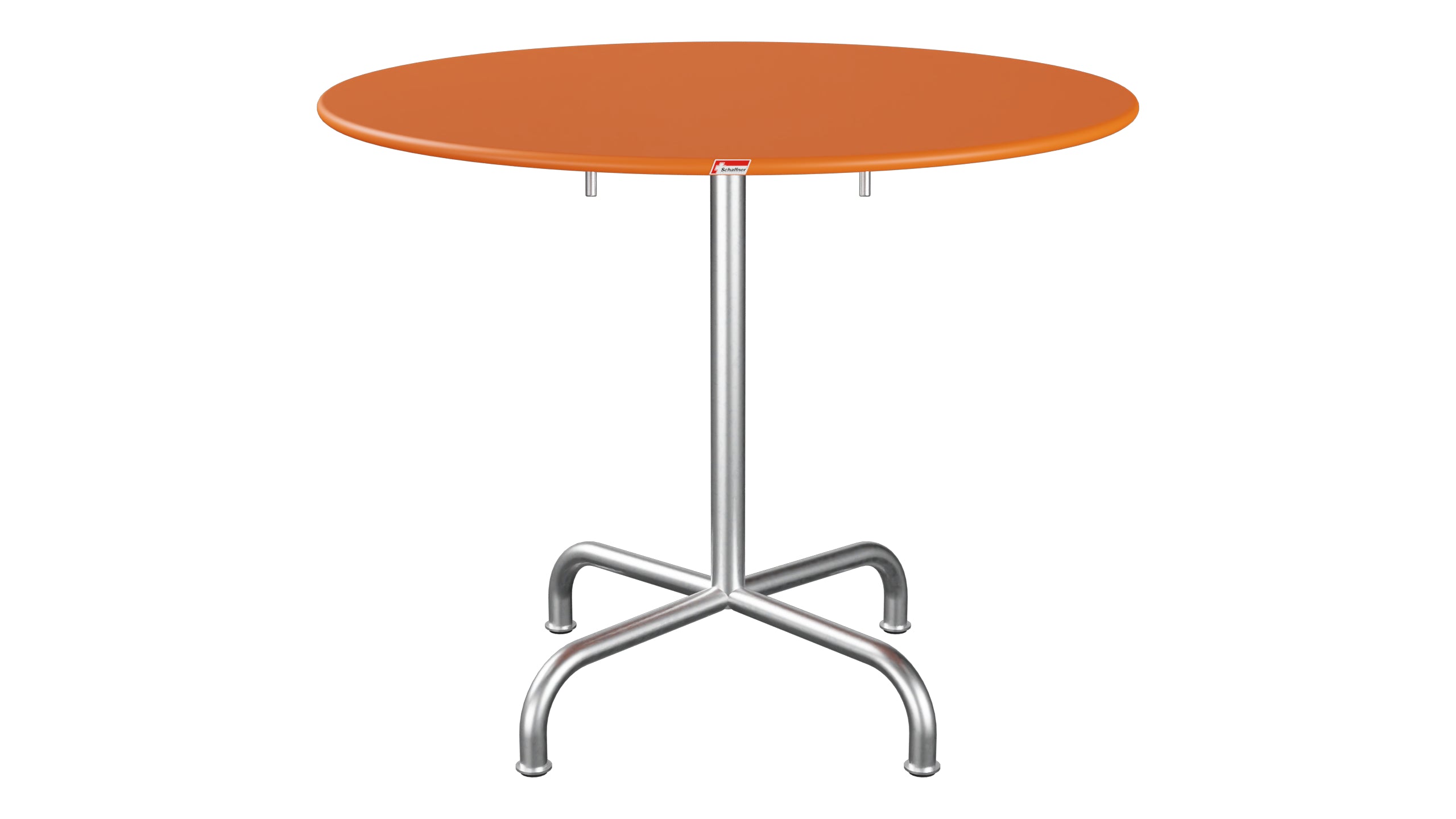 Rigi Metall-Gartentisch ø90 klappbar in Orange präsentiert im Onlineshop von KAQTU Design AG. Gartentisch ist von Schaffner