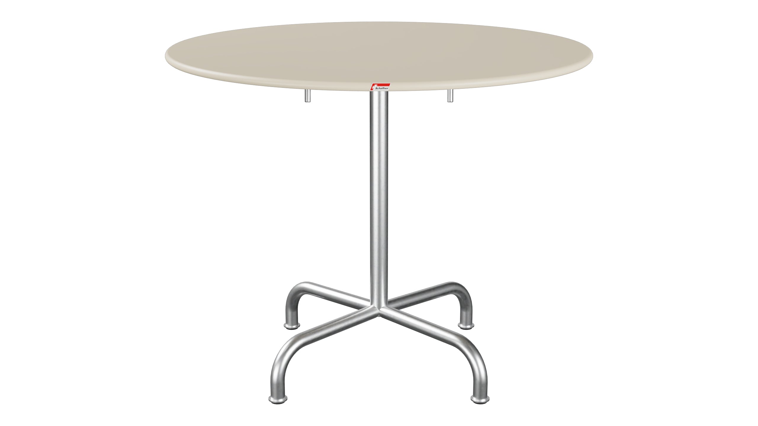 Rigi Metall-Gartentisch ø90 klappbar in Pastellsand präsentiert im Onlineshop von KAQTU Design AG. Gartentisch ist von Schaffner